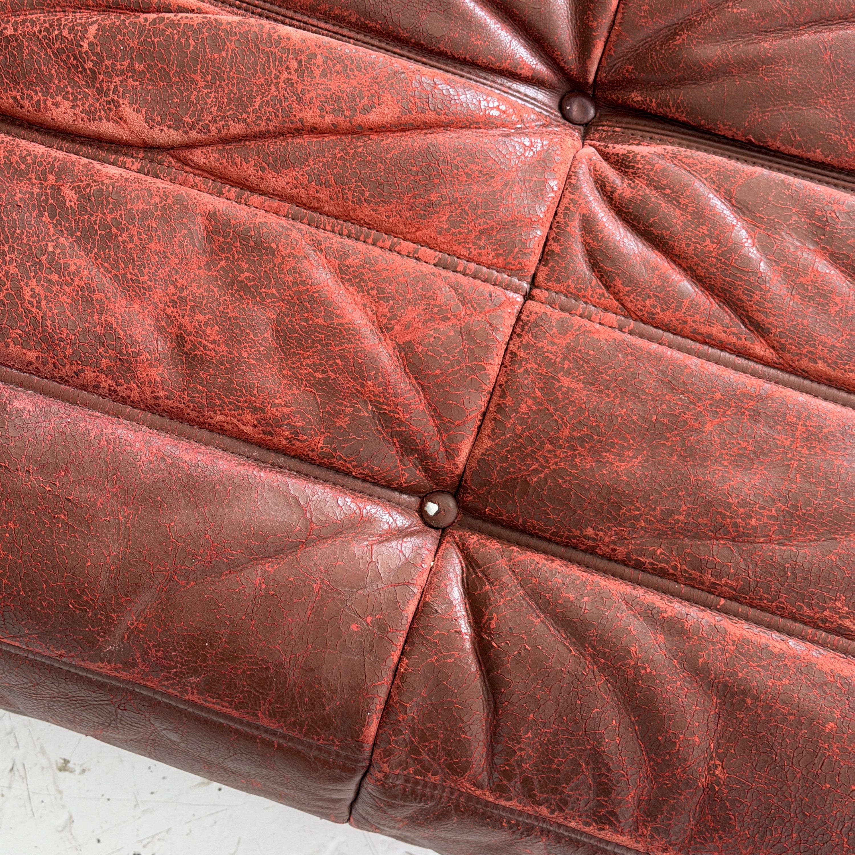 Leather Togo Ottoman by Michel Ducaroy for Ligne Roset