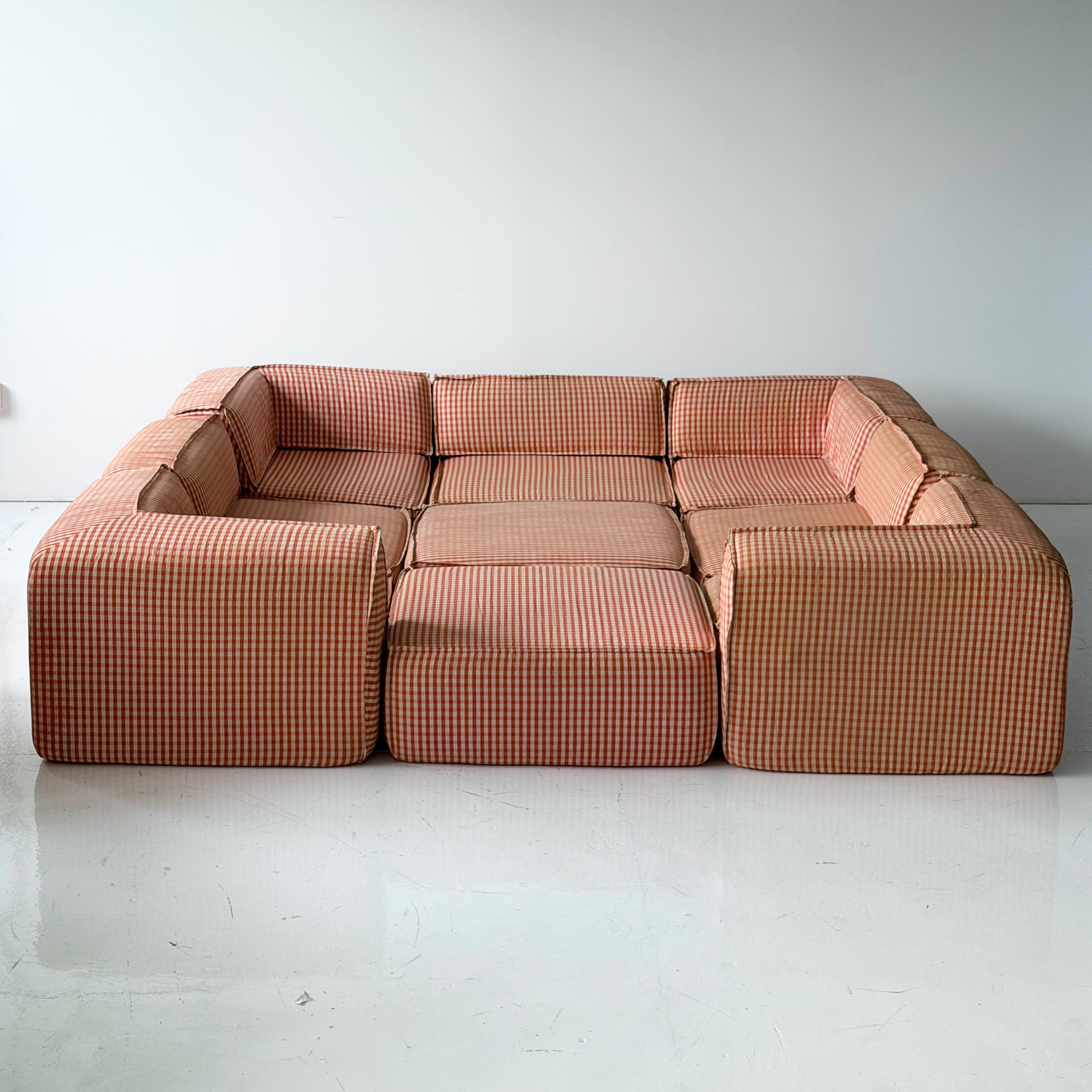 Playpen Sectional by Hans Hopfer for Roche Bobois in Gingham