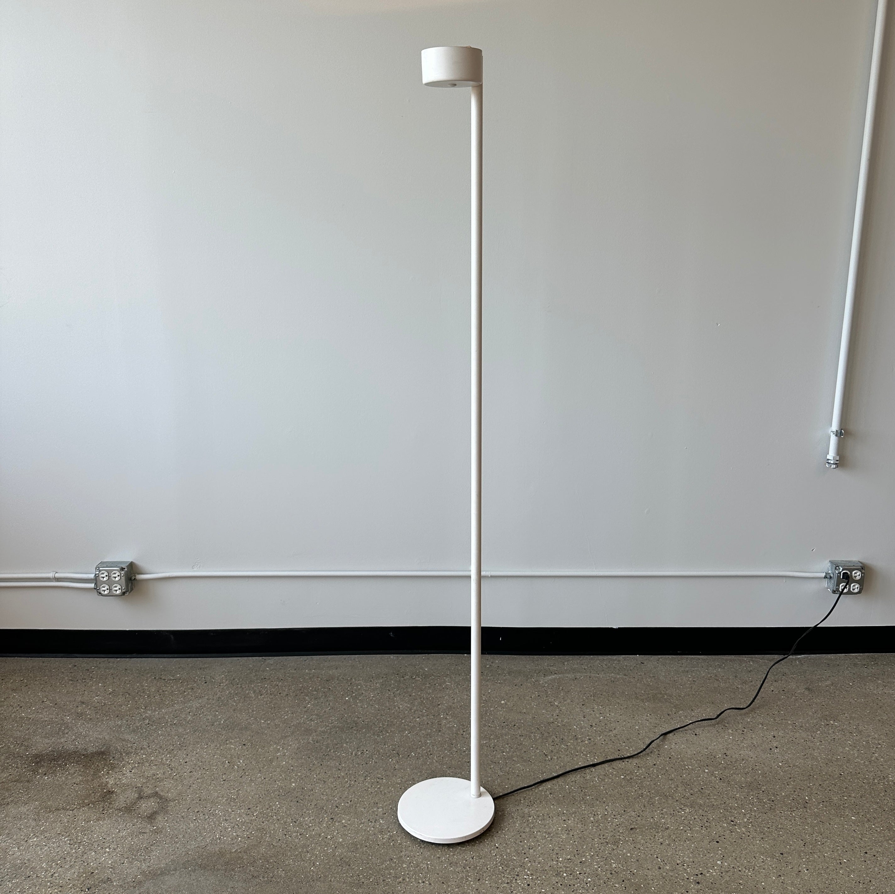 Italian White Metal Floor Lamp