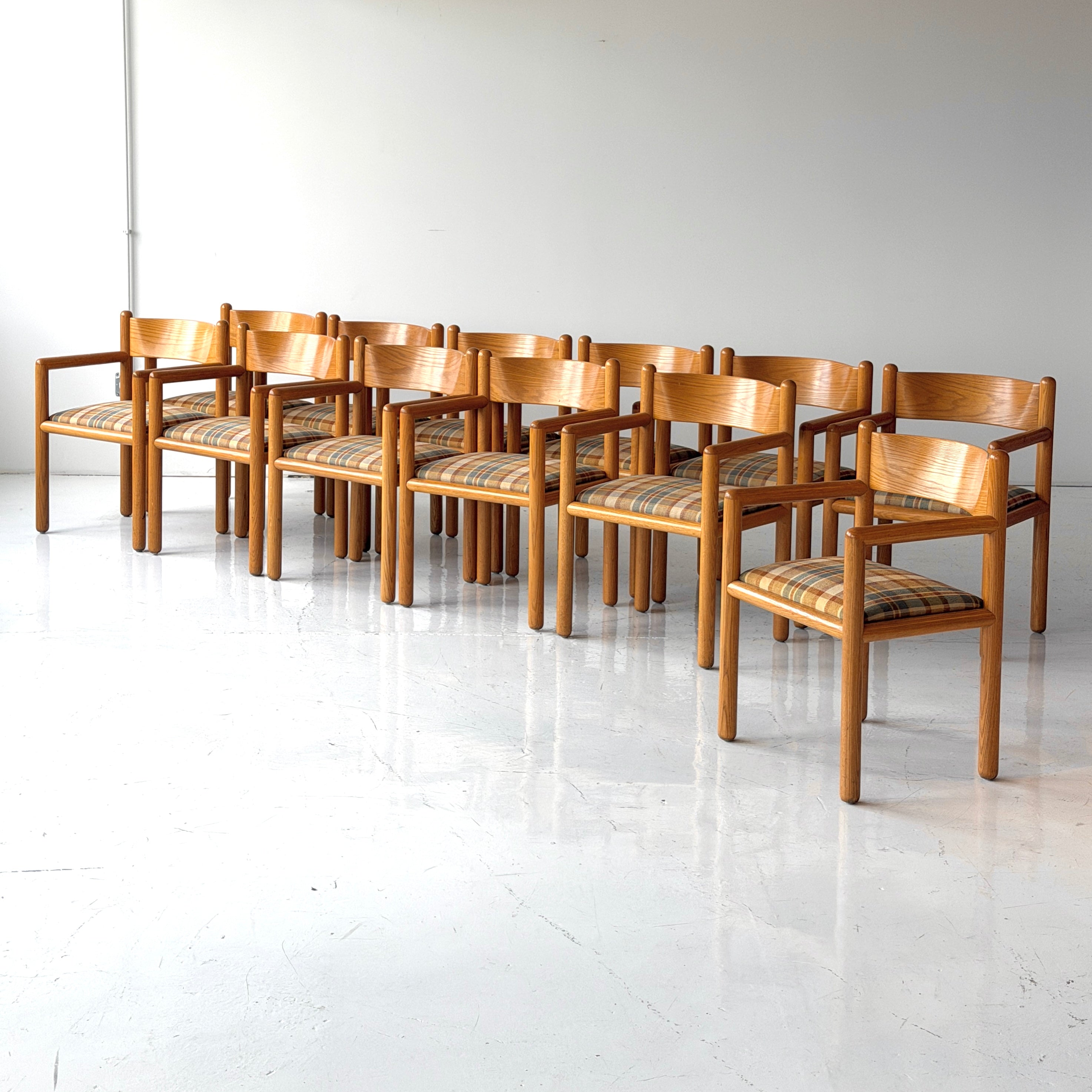 Acorn Chairs by Massimo Vignelli in Plaid
