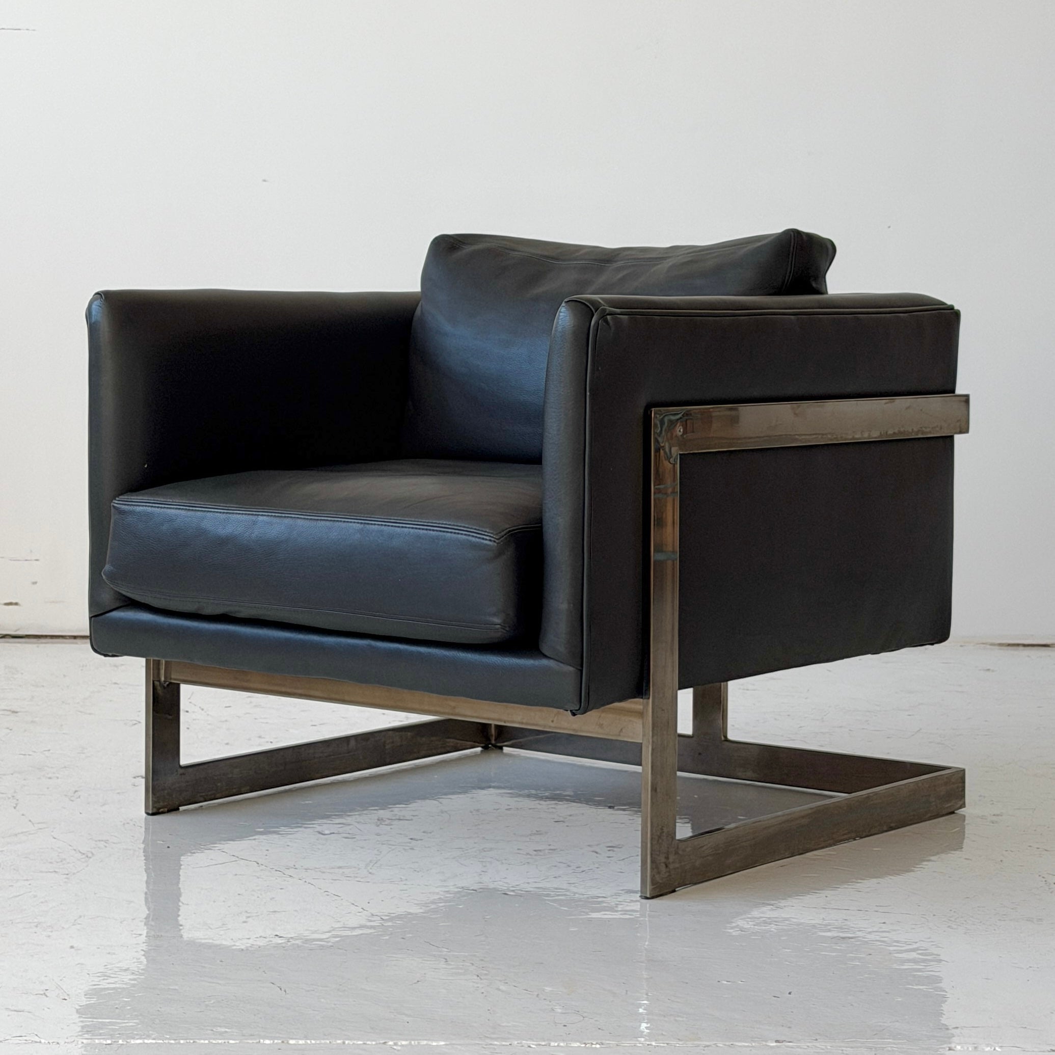 No. 989 T-Back Cube Lounge Chair by Milo Baughman for Thayer Coggin