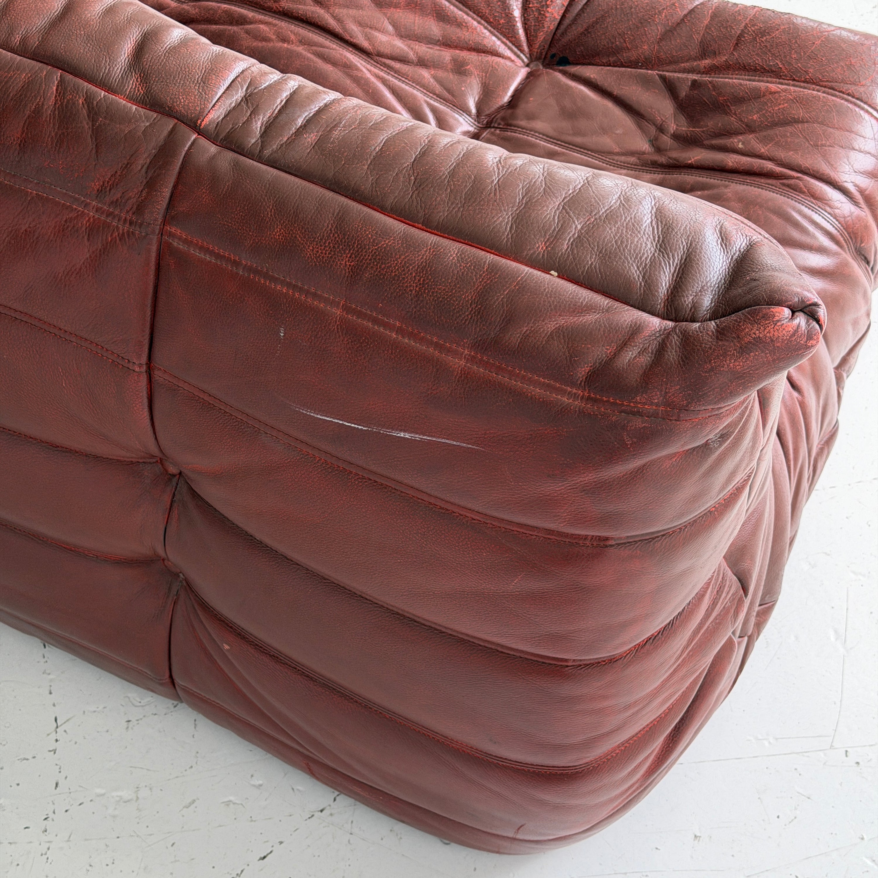 Leather Togo Loveseat by Michel Ducaroy for Ligne Roset