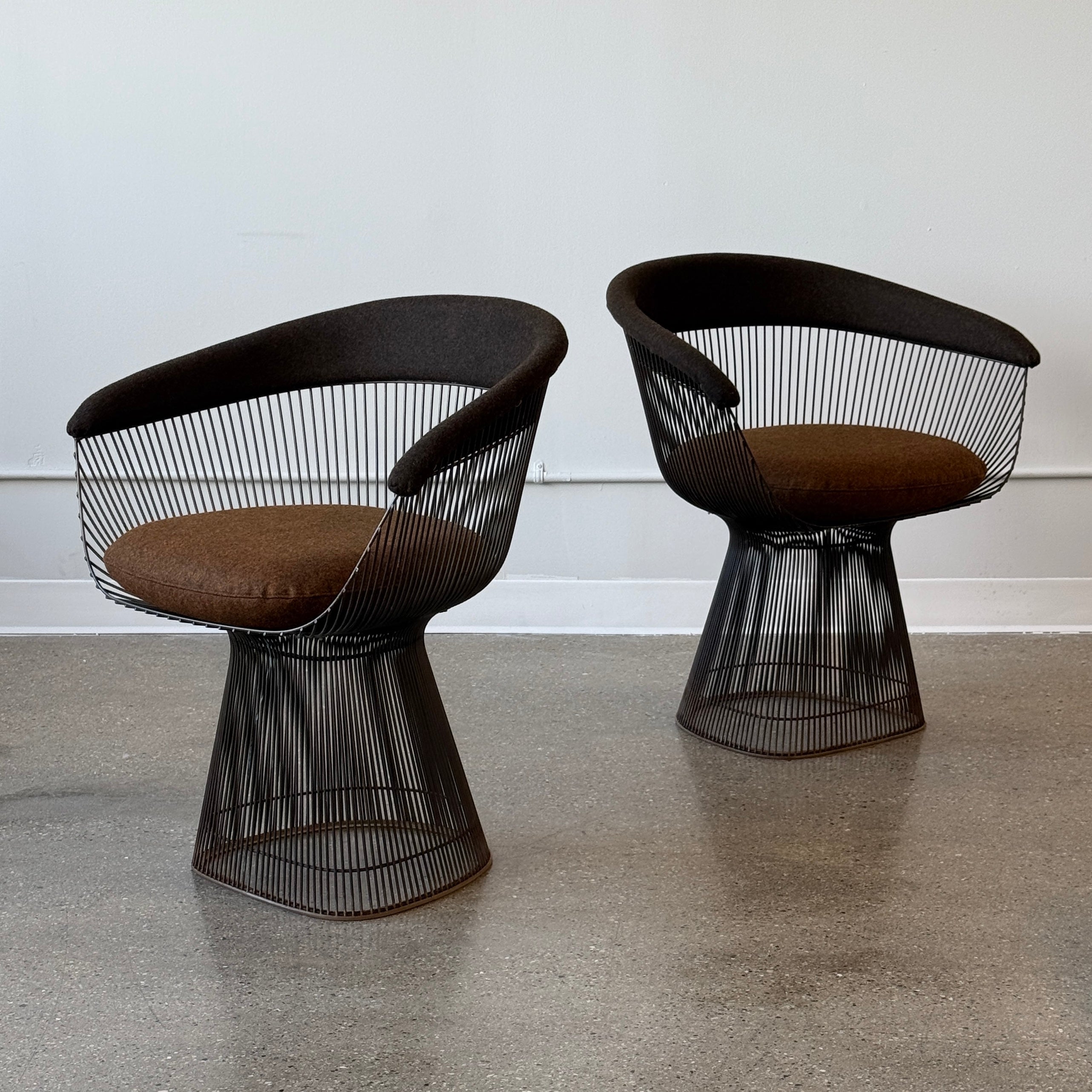 Metallic Bronze Armchairs by Warren Platner for Knoll