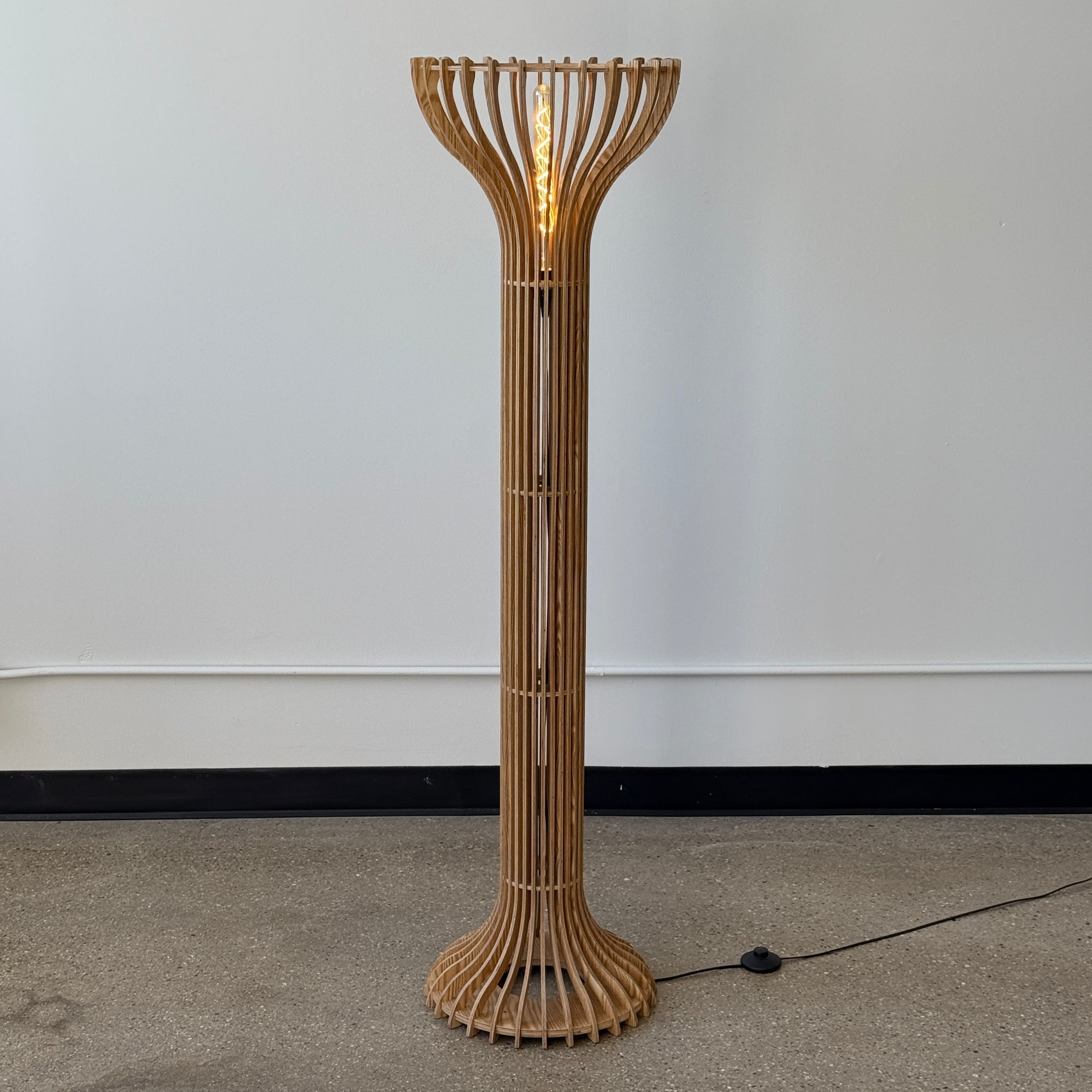 Biomorphic Wooden Floor Lamp