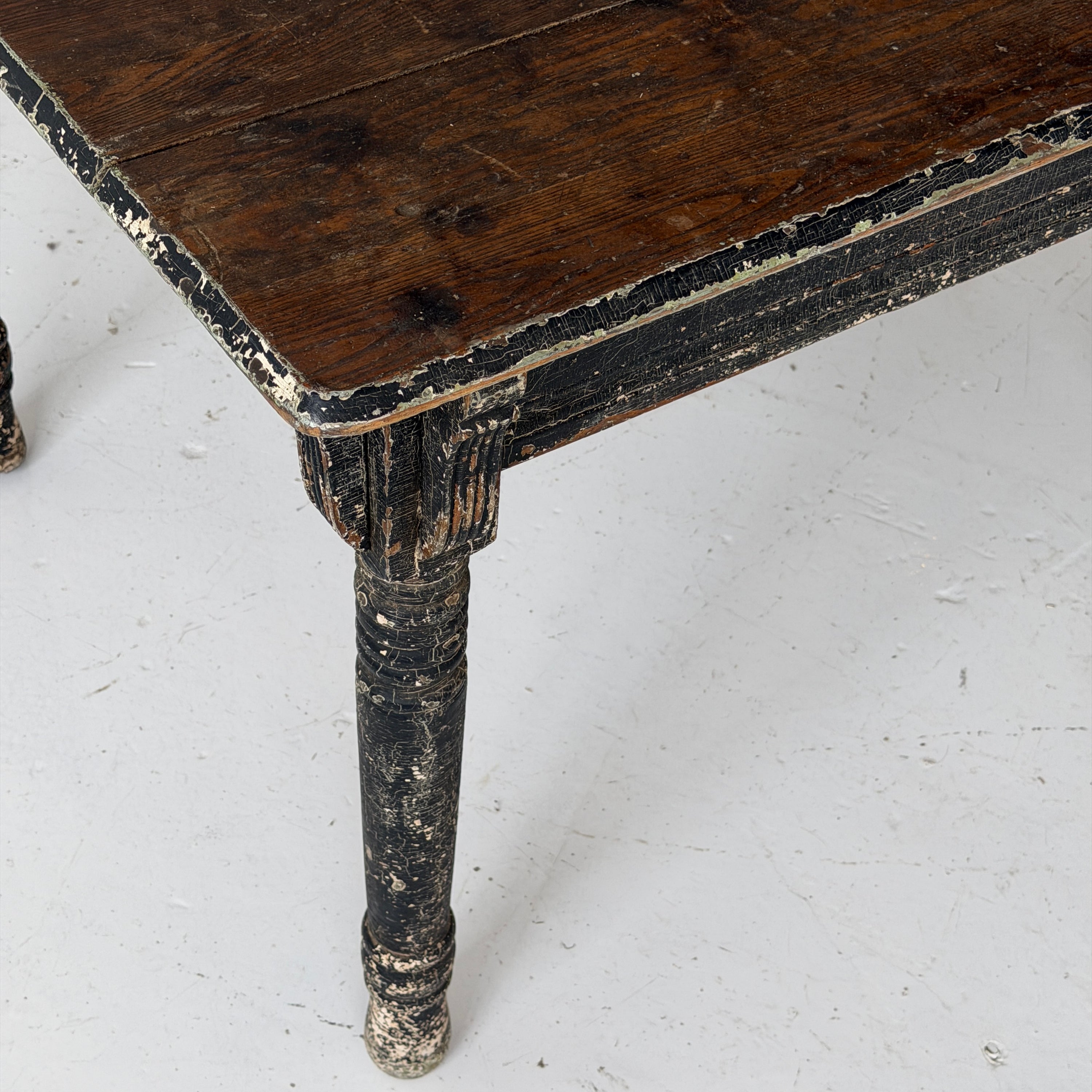 Primitive Painted Square Antique Dining Table