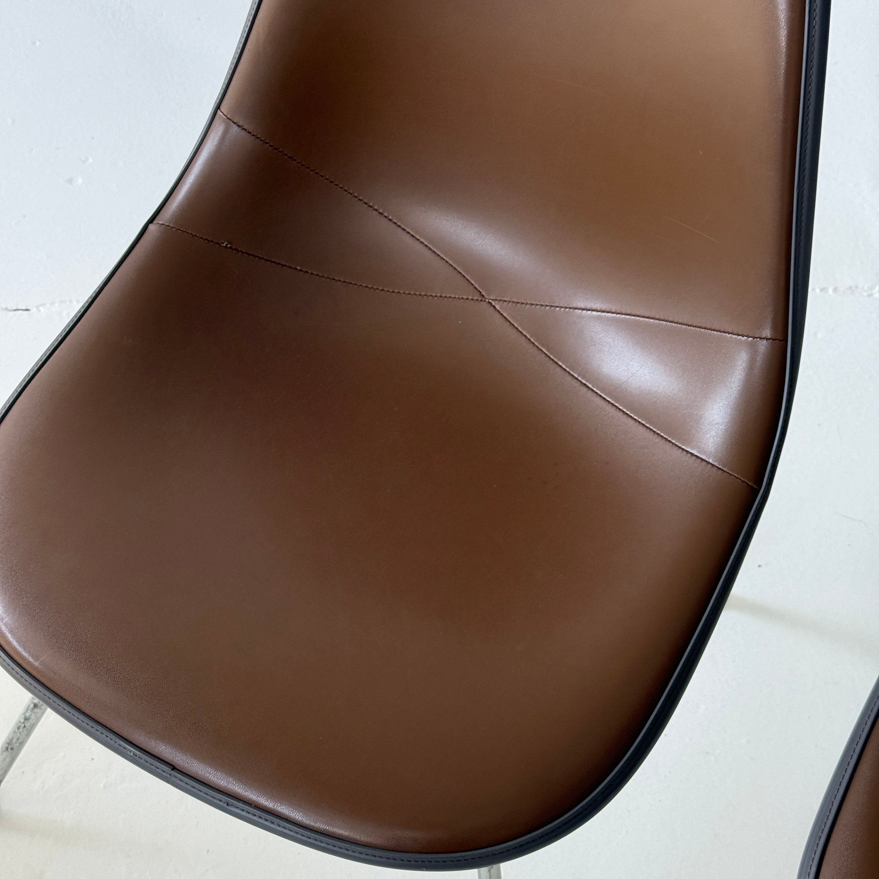 Upholstered Shell Chairs by Charles + Ray Eames for Herman Miller