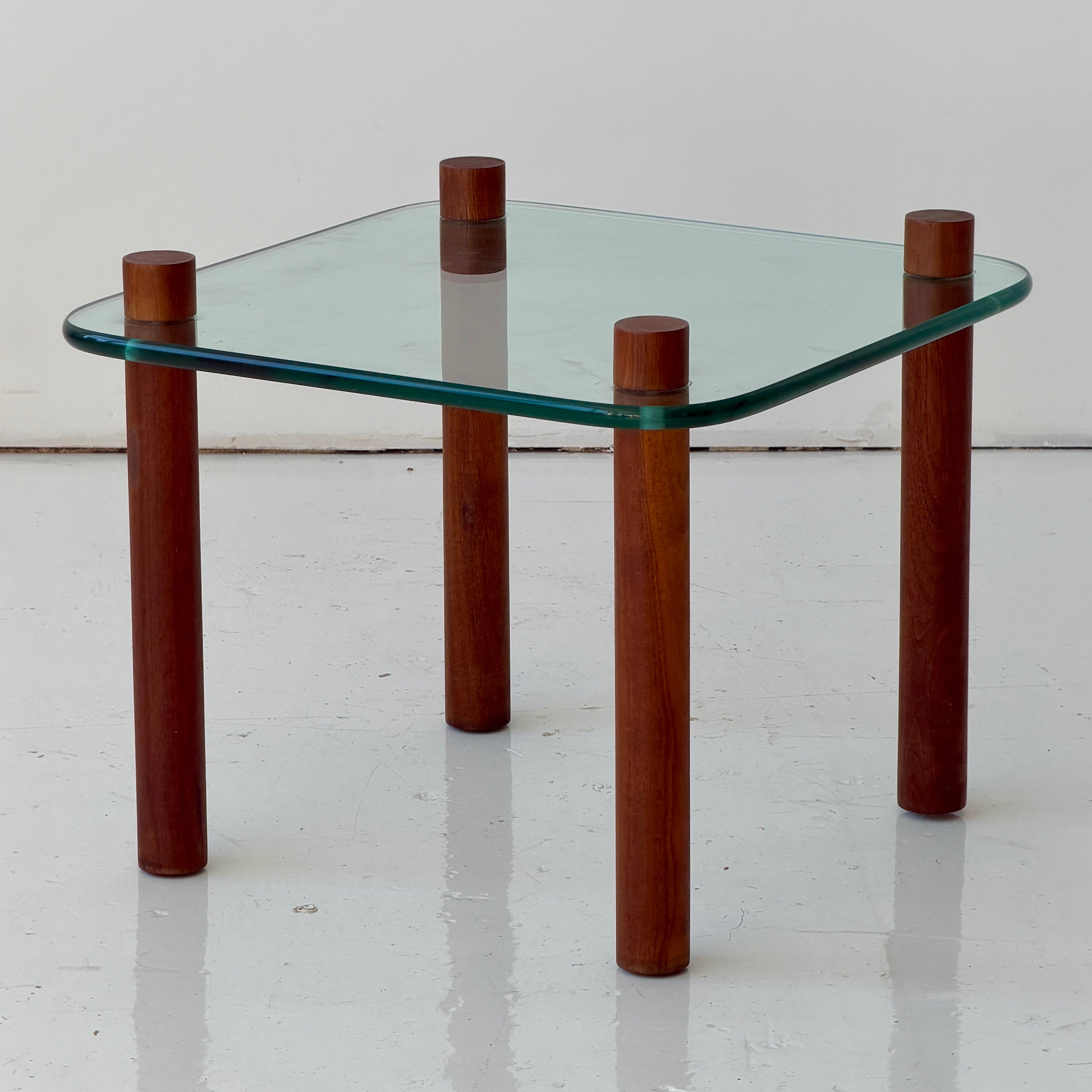 Glass + Walnut Side Table by Adrian Pearsall for Craft Associates