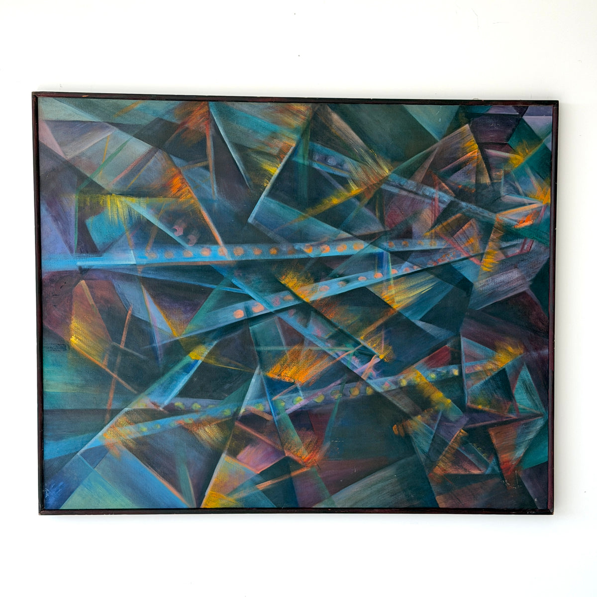 Abstract Oil Pastel on Canvas Painting