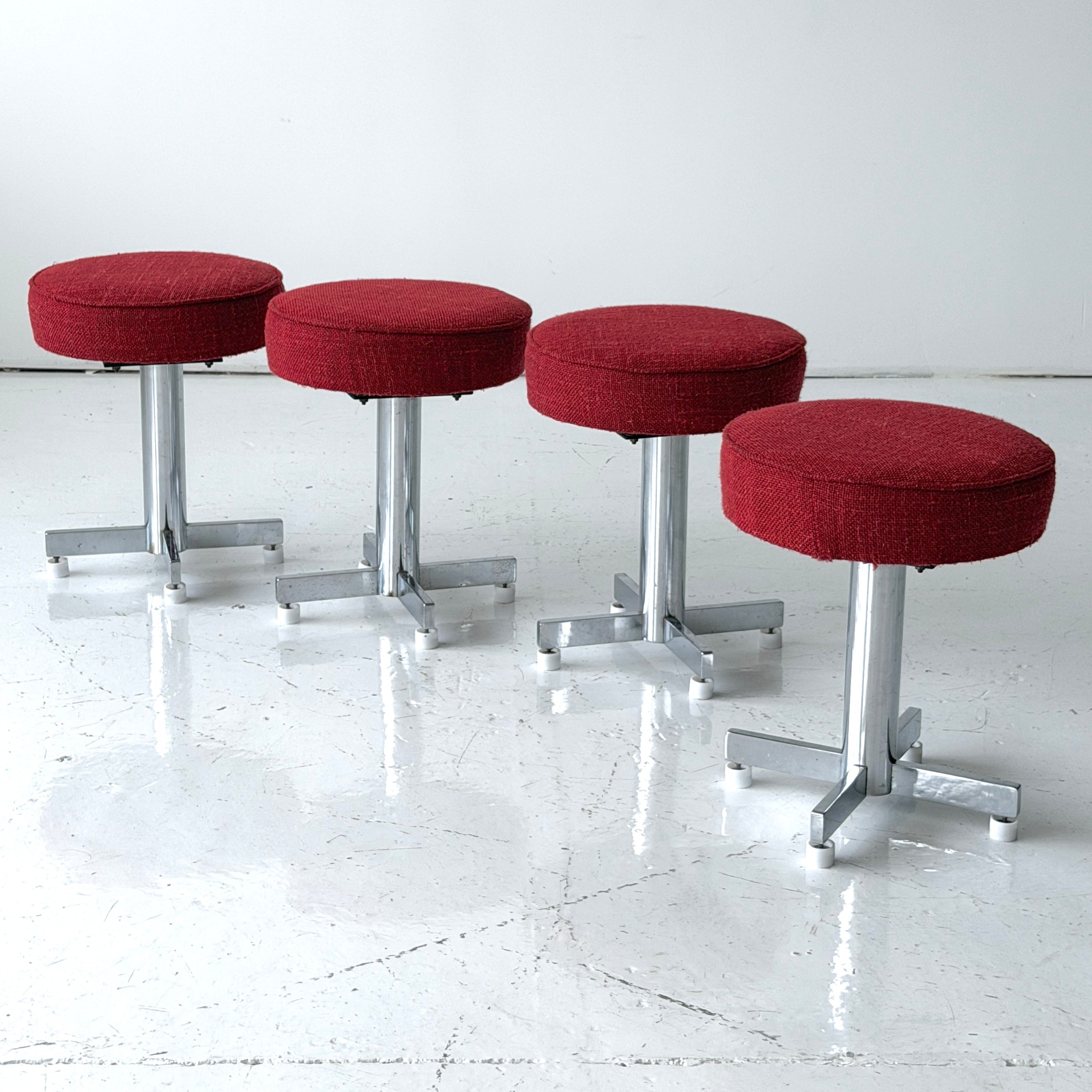 Upholstered Swivel Stools by Thonet
