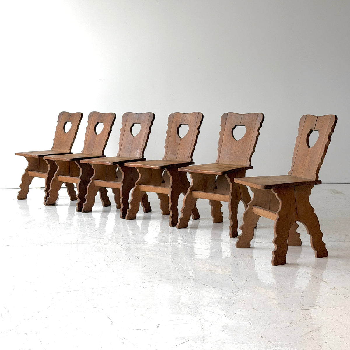Belgian Brutalist Folk Dining Chairs