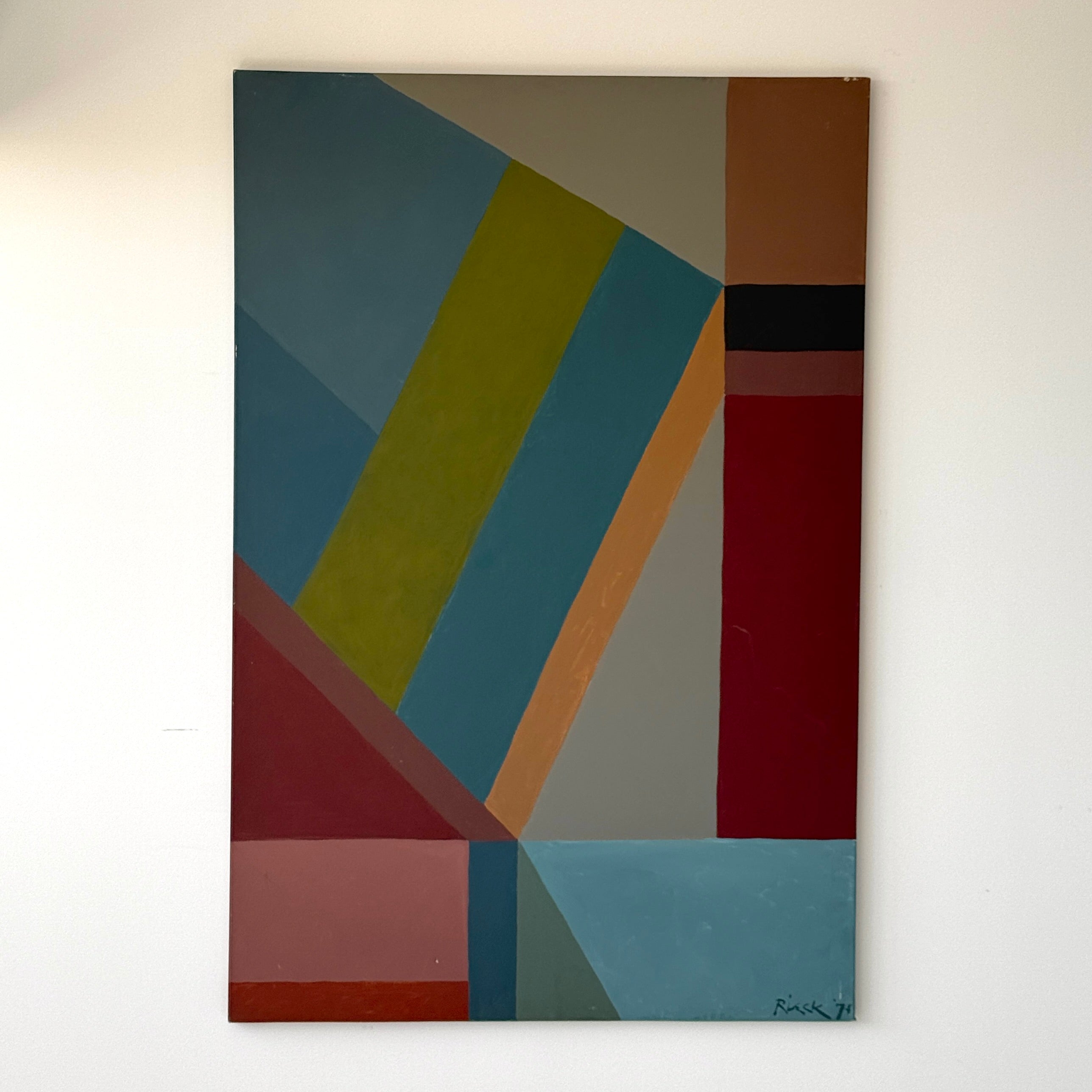 Modernist Abstract Large Scale Acrylic on Canvas Signed