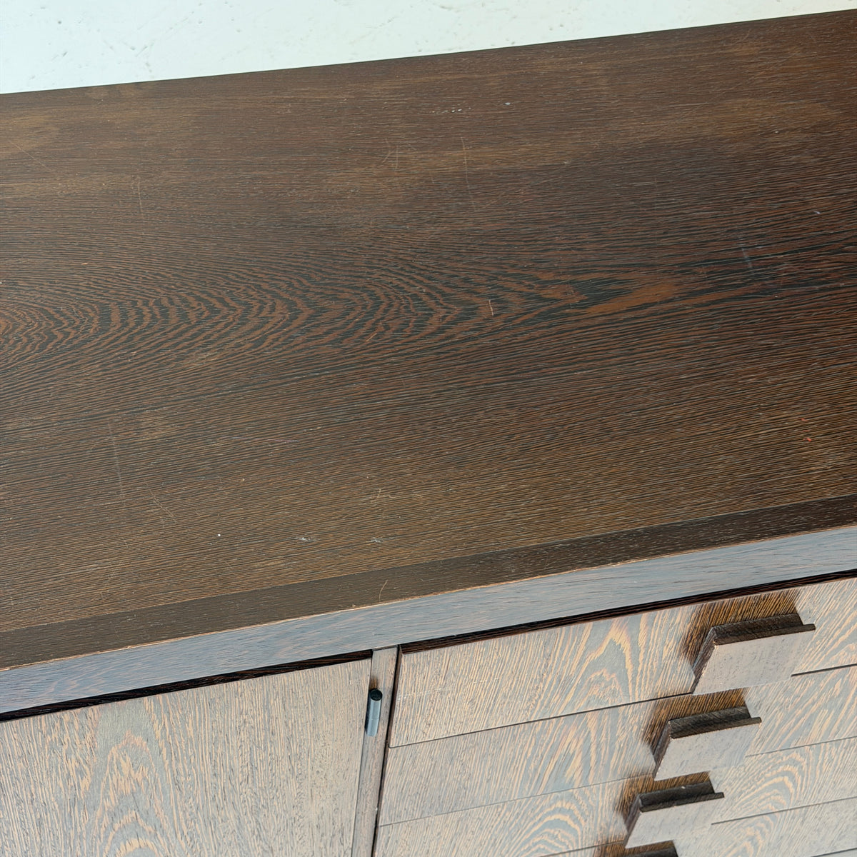Belgian Wenge Wood Brutalist Credenza