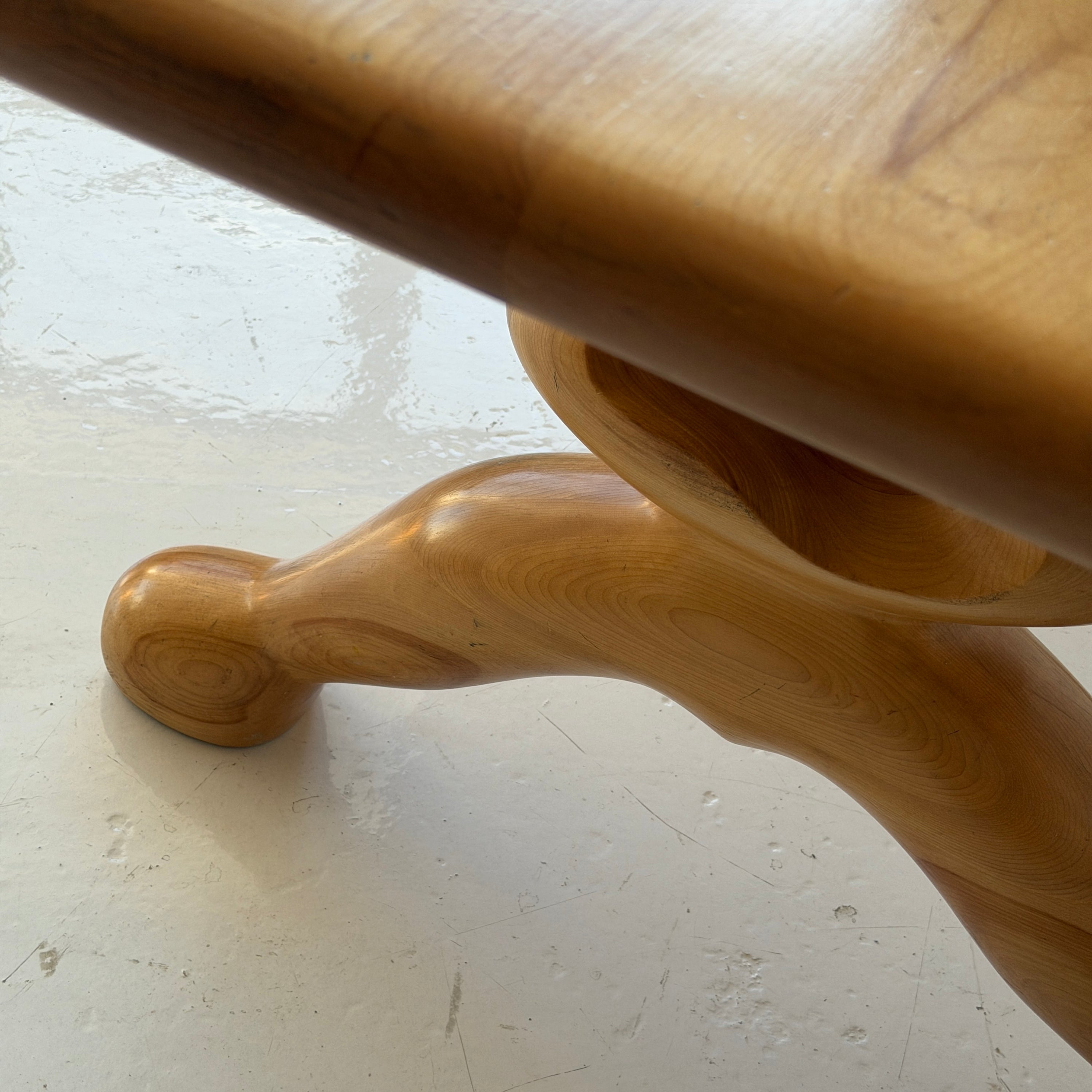 Mixed Wood Sculptural Inlaid Dining Table/Desk by Steven Spiro