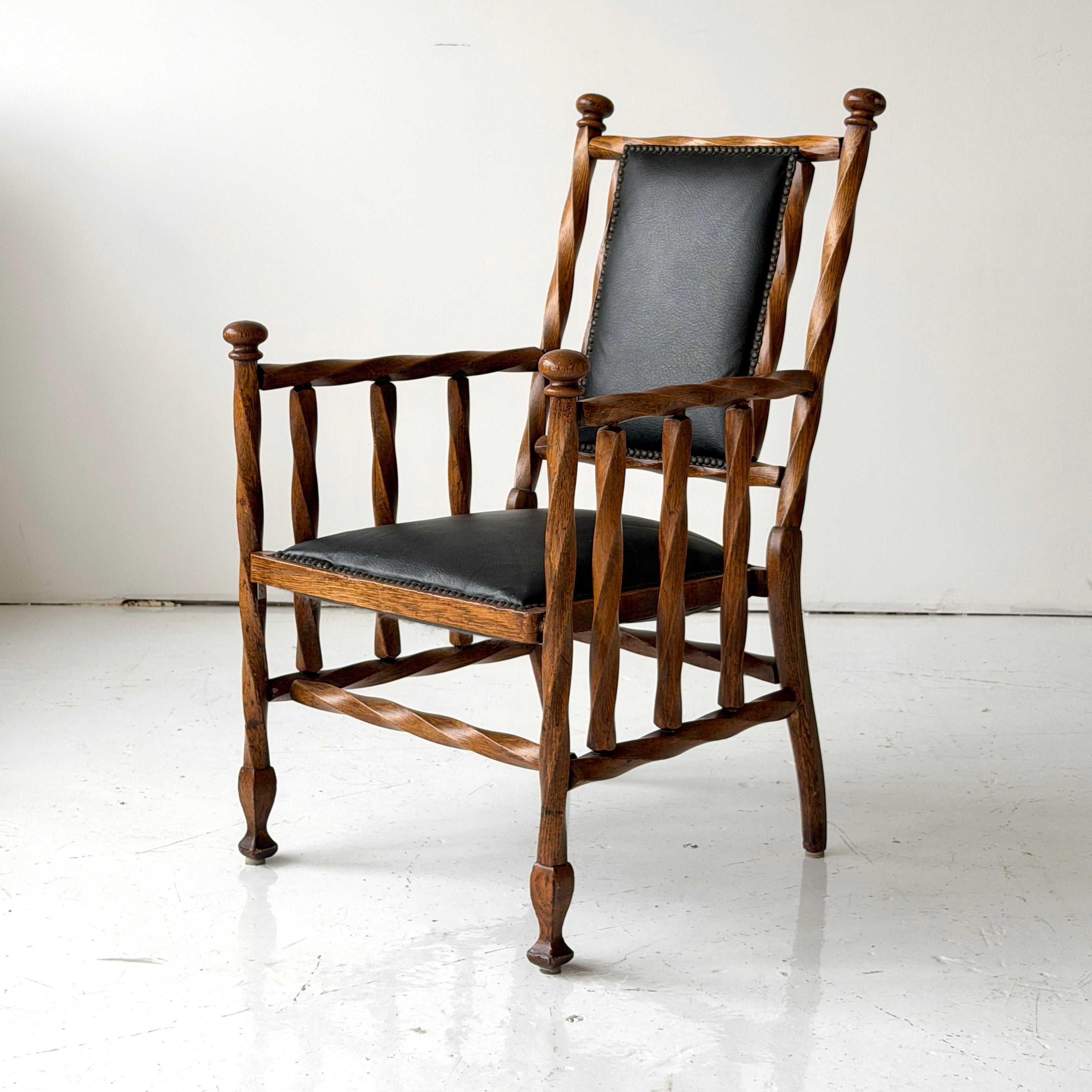 Victorian Twisted Wood Armchair