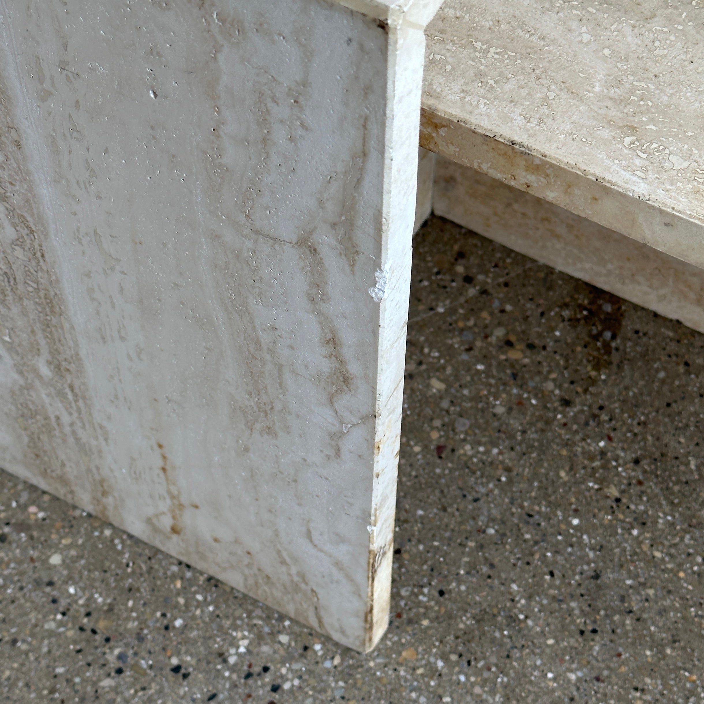 Tiered Travertine Nesting Tables