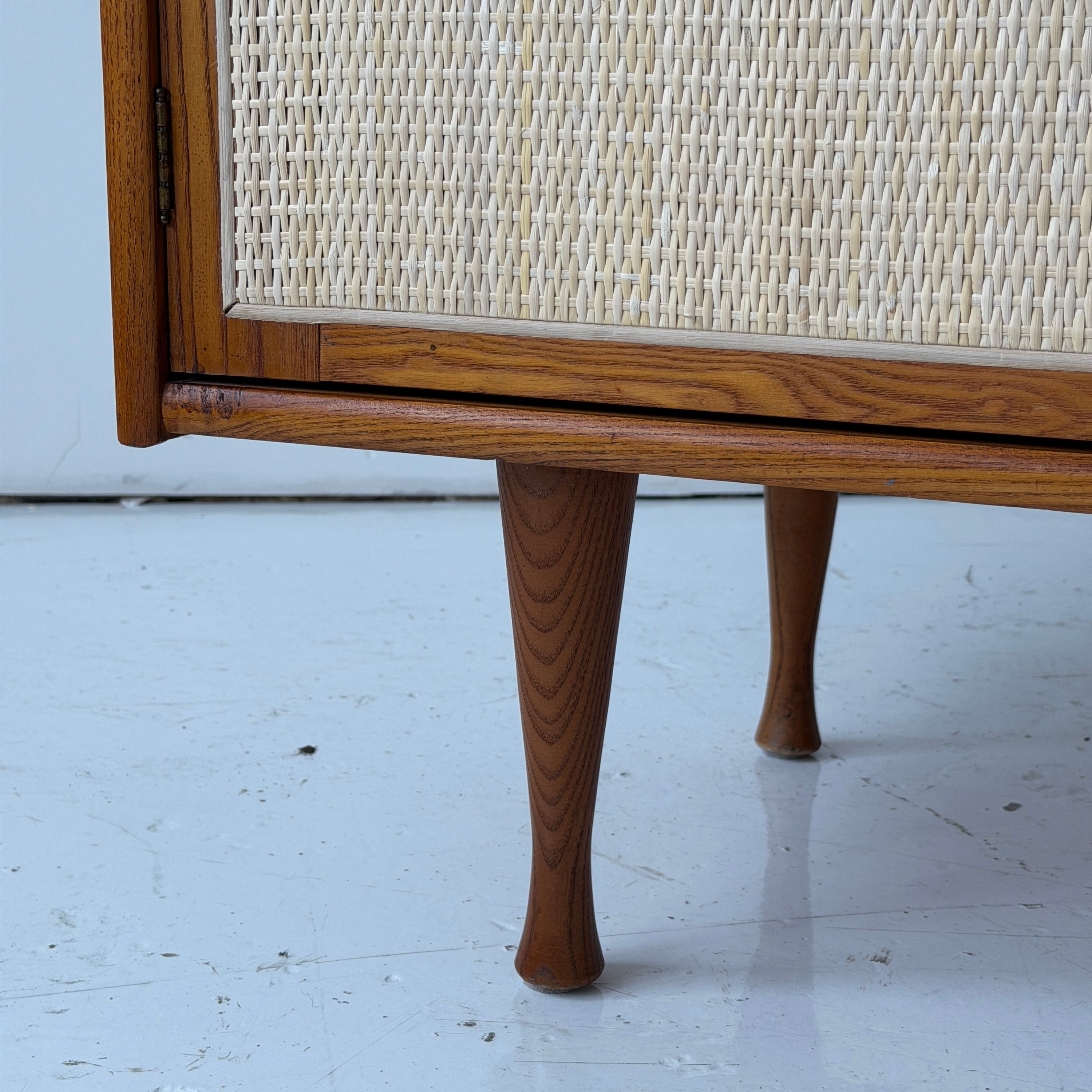 Cane/Oak Mid Century Credenza