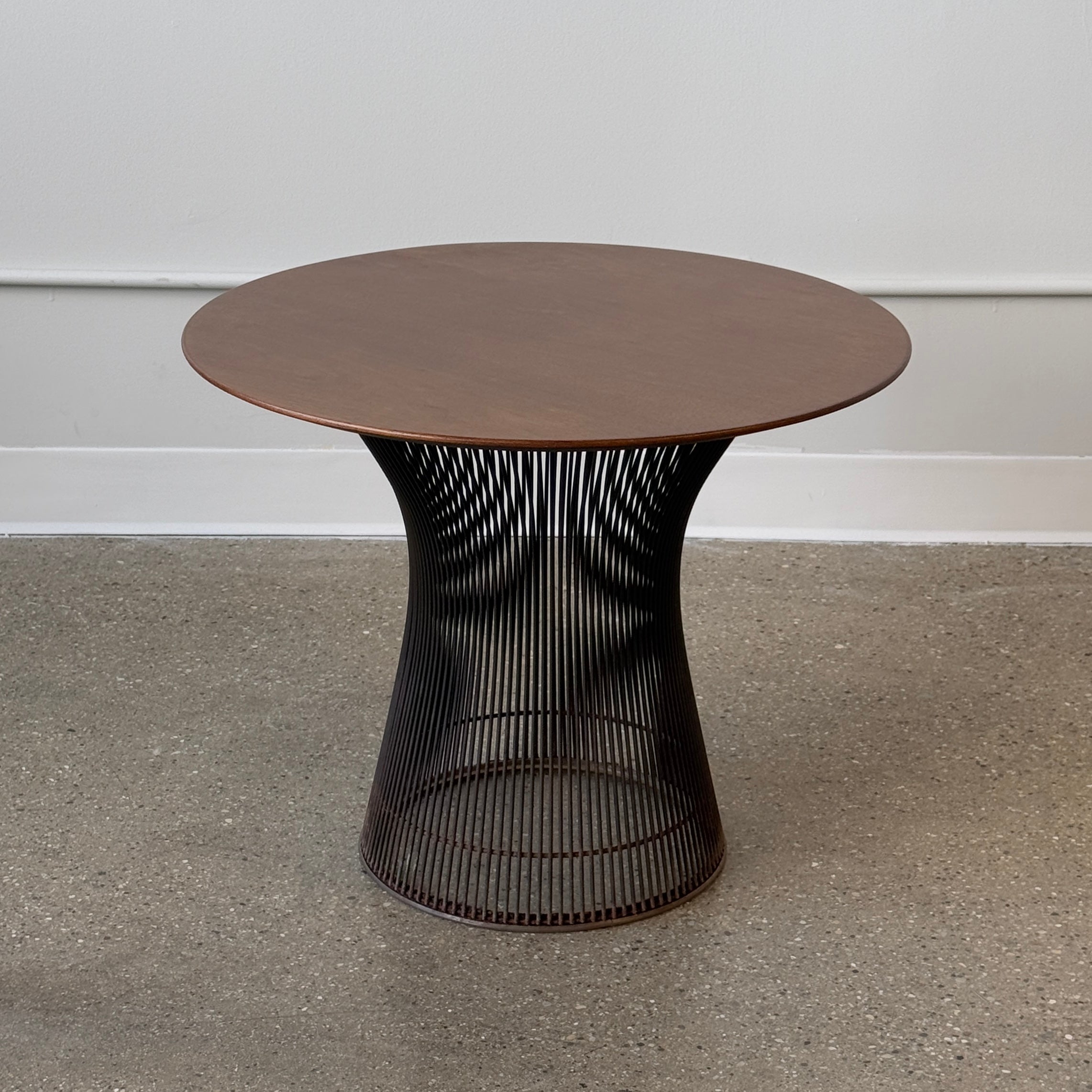 Walnut Metallic Bronze Side Table by Warren Platner