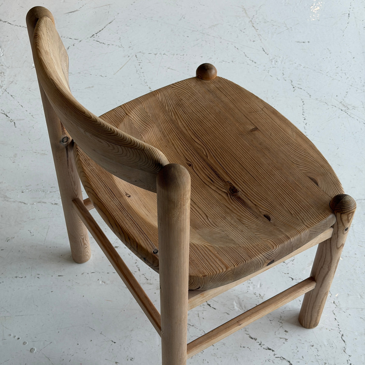 Pine Brutalist Dining Chairs by Rainier Daumillier