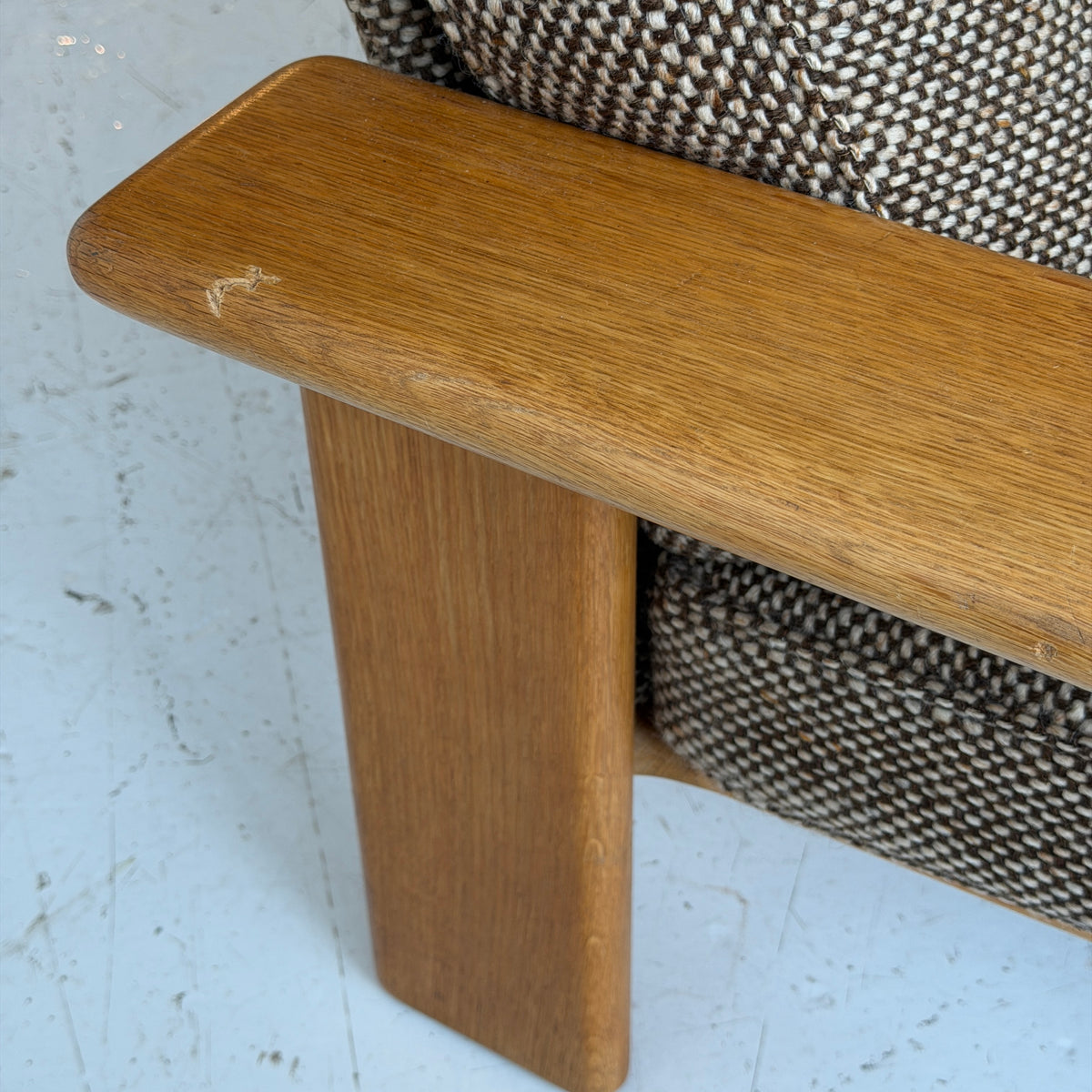 Belgian Oak Tweed Fabric Sofa