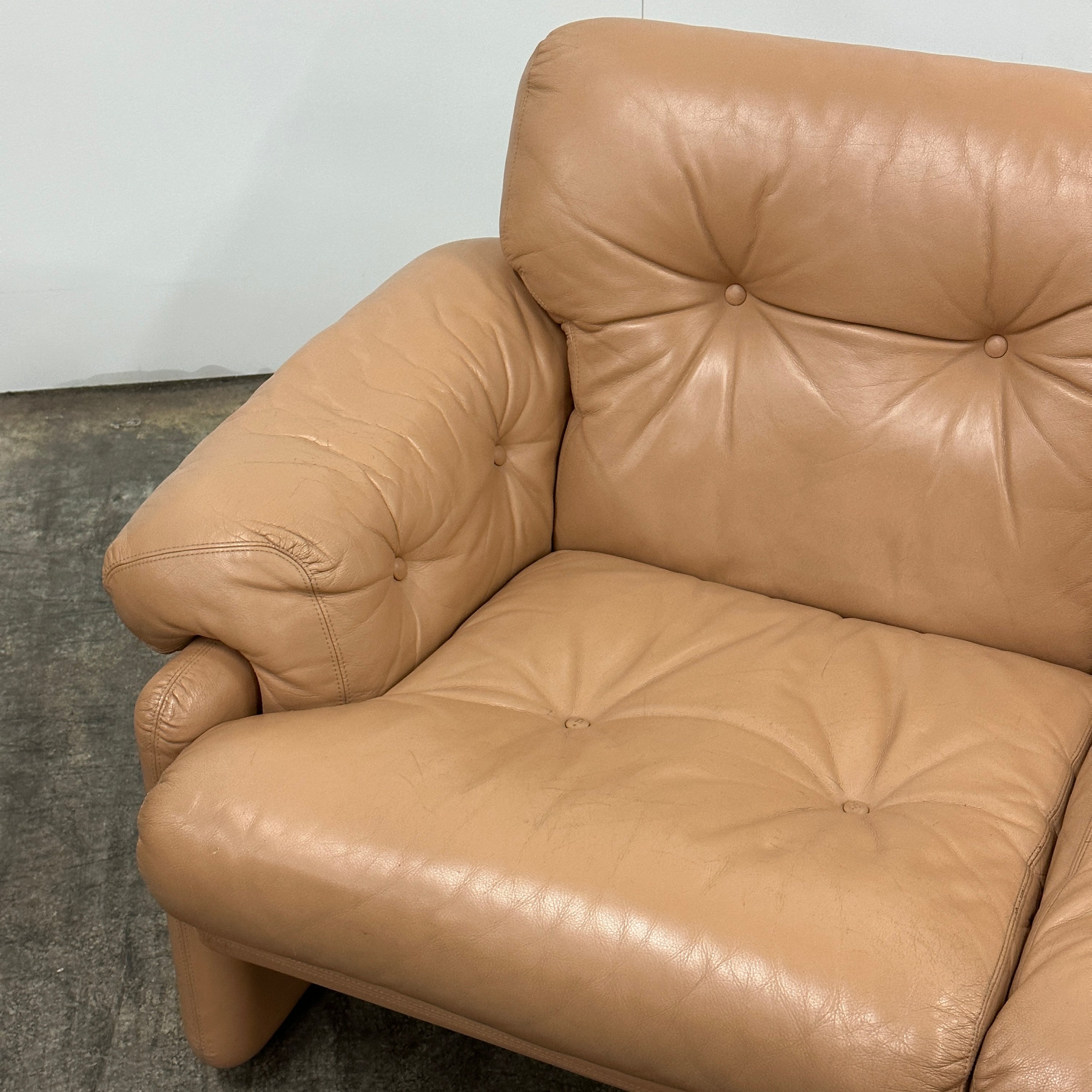 Coronado Settee in Leather by Tobia Scarpa for B&B Italia