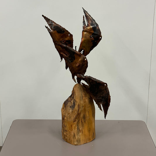 Vintage Copper/Wood Sculpture