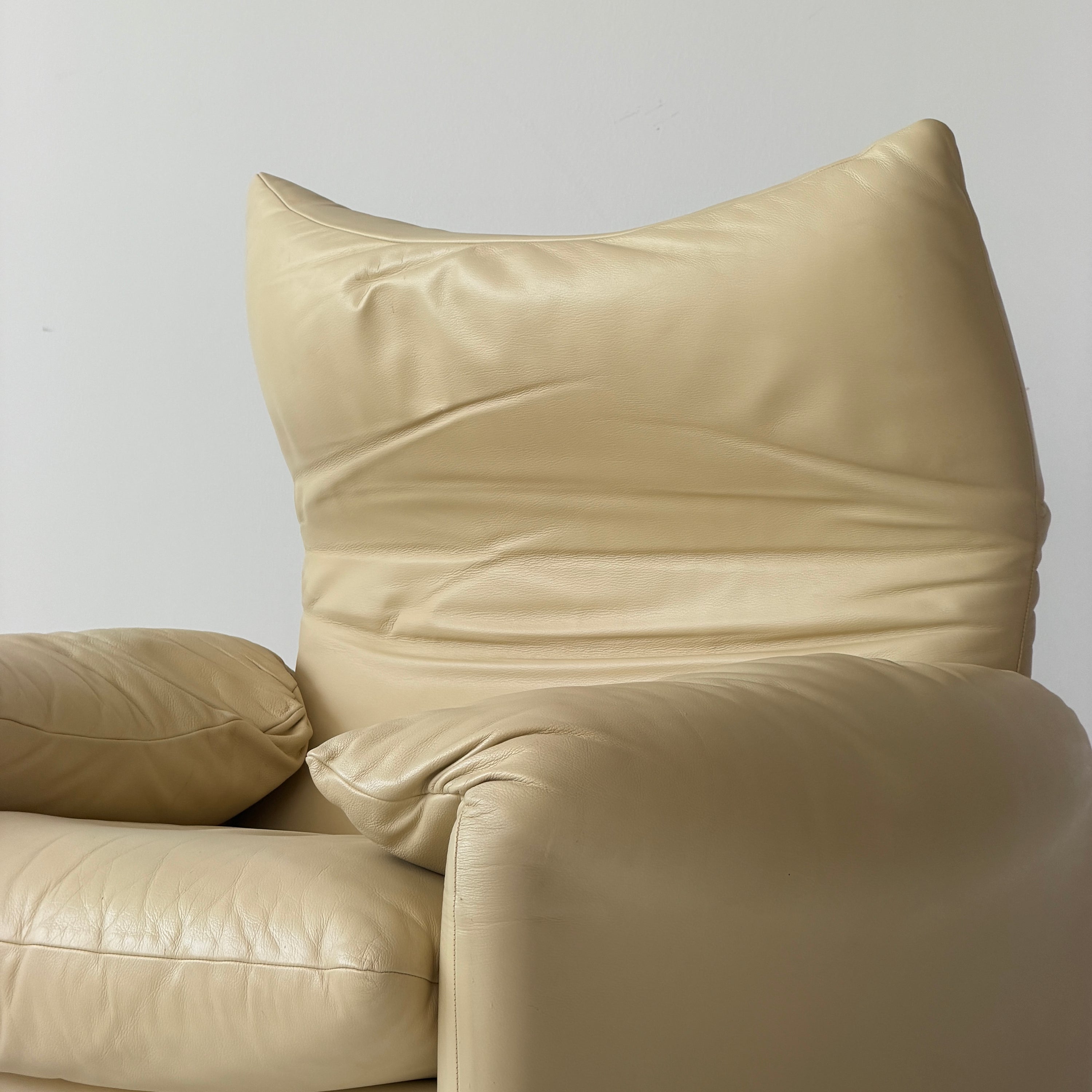 Leather Maralunga Chair by Vico Magistretti for Cassina