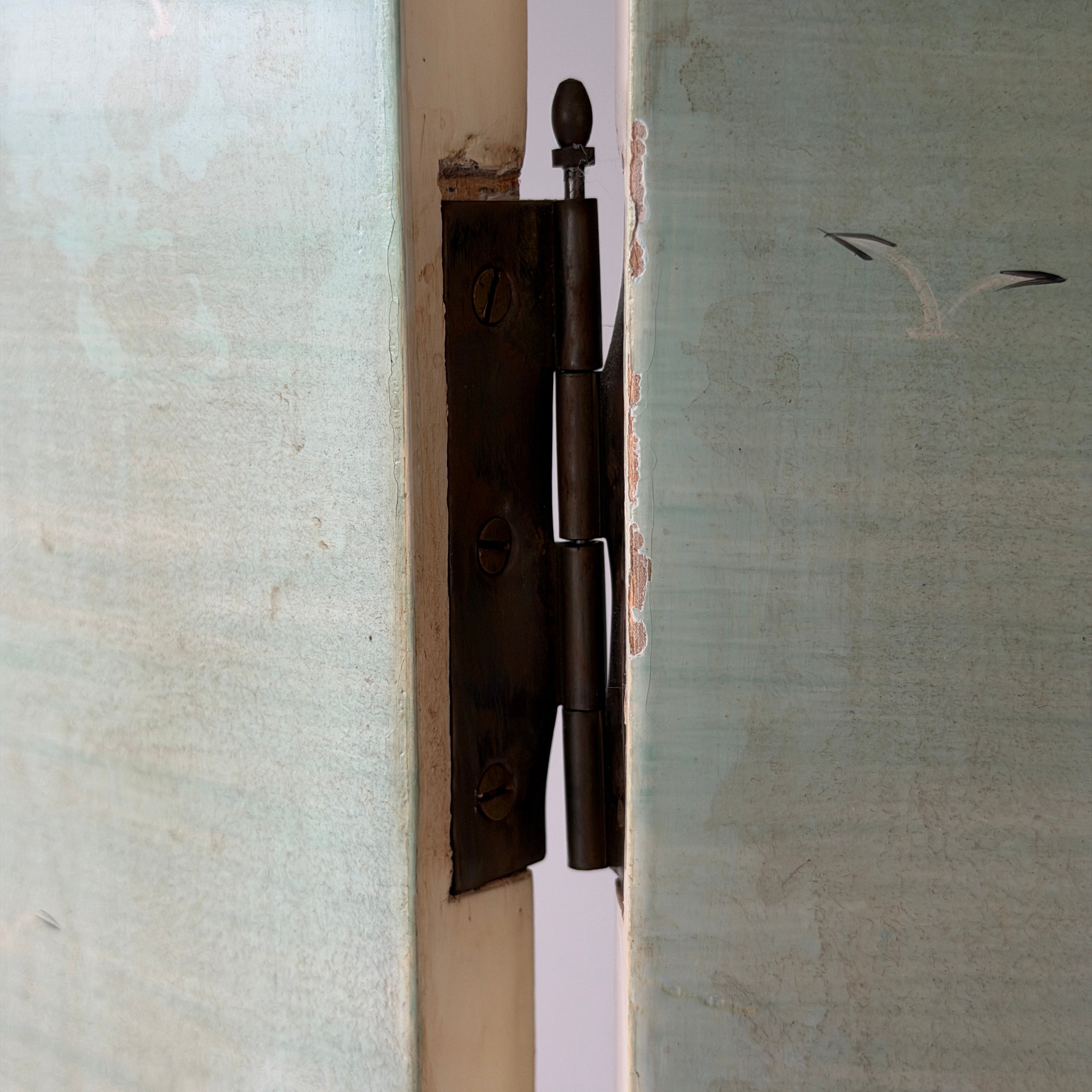 Hand Painted Antique Folk Art Screen by Sandi Wickersham Resnick