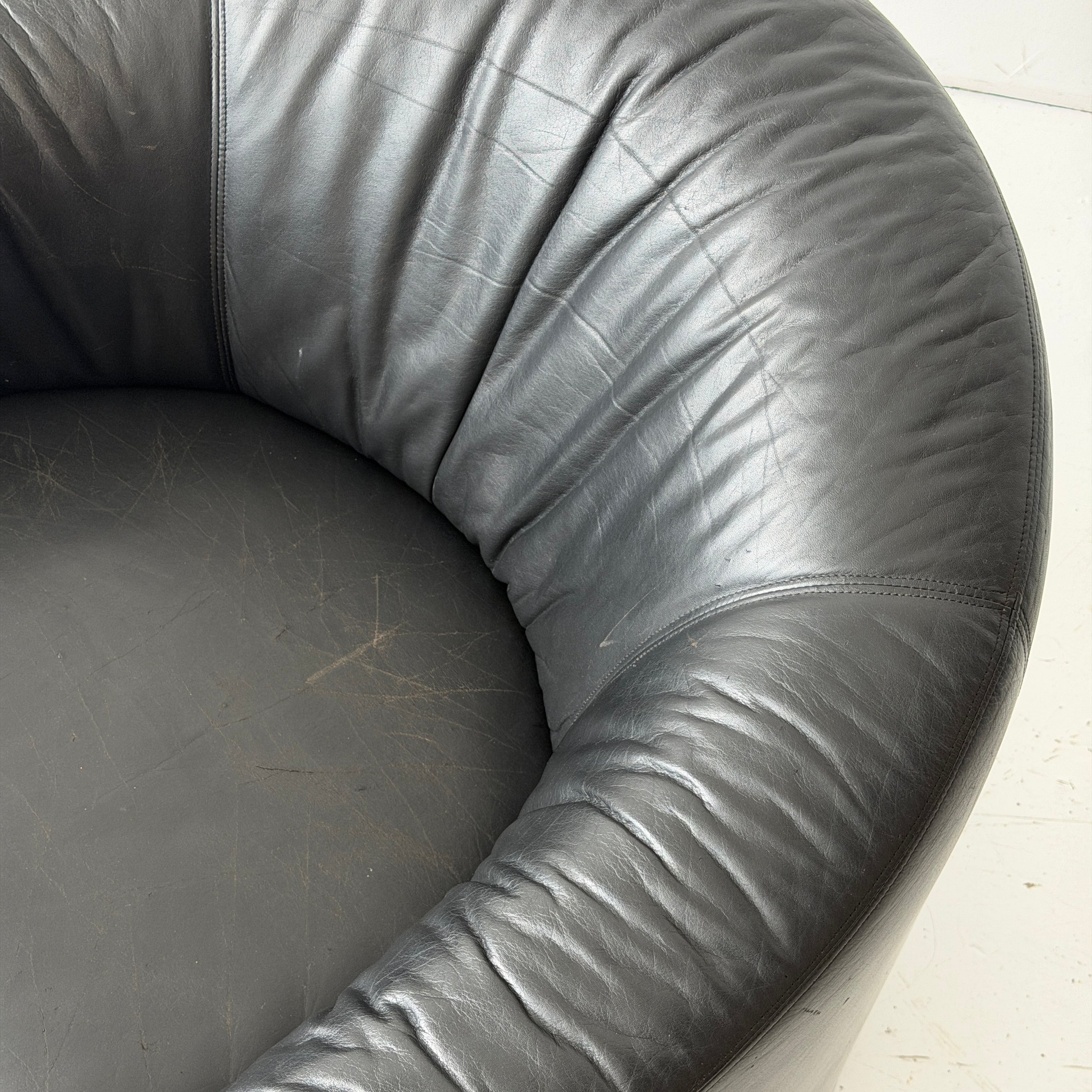 Chubby Leather Lounge Chairs by Jules Heumann for Metropolitan