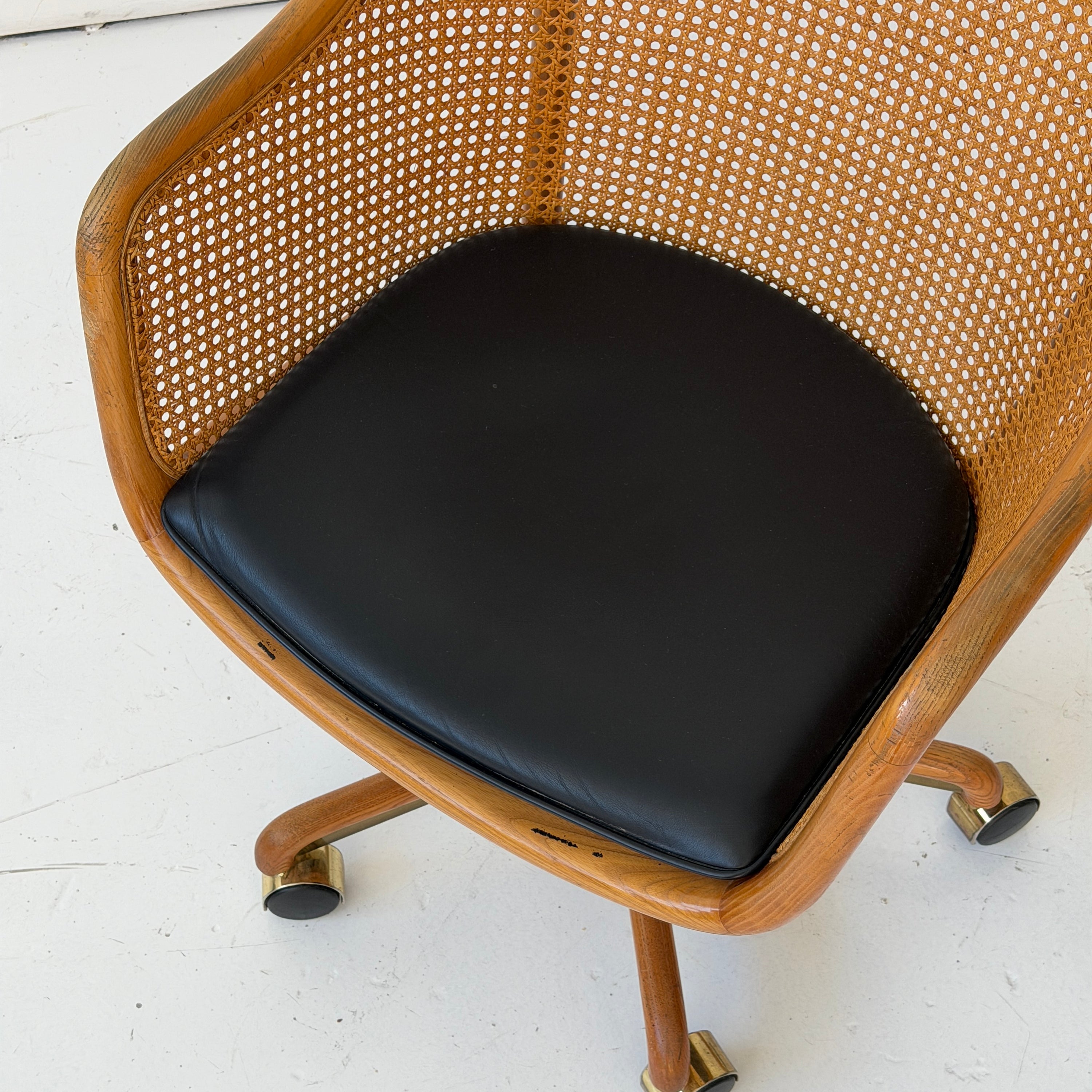 Caned Swivel Desk Chair by Ward Bennett