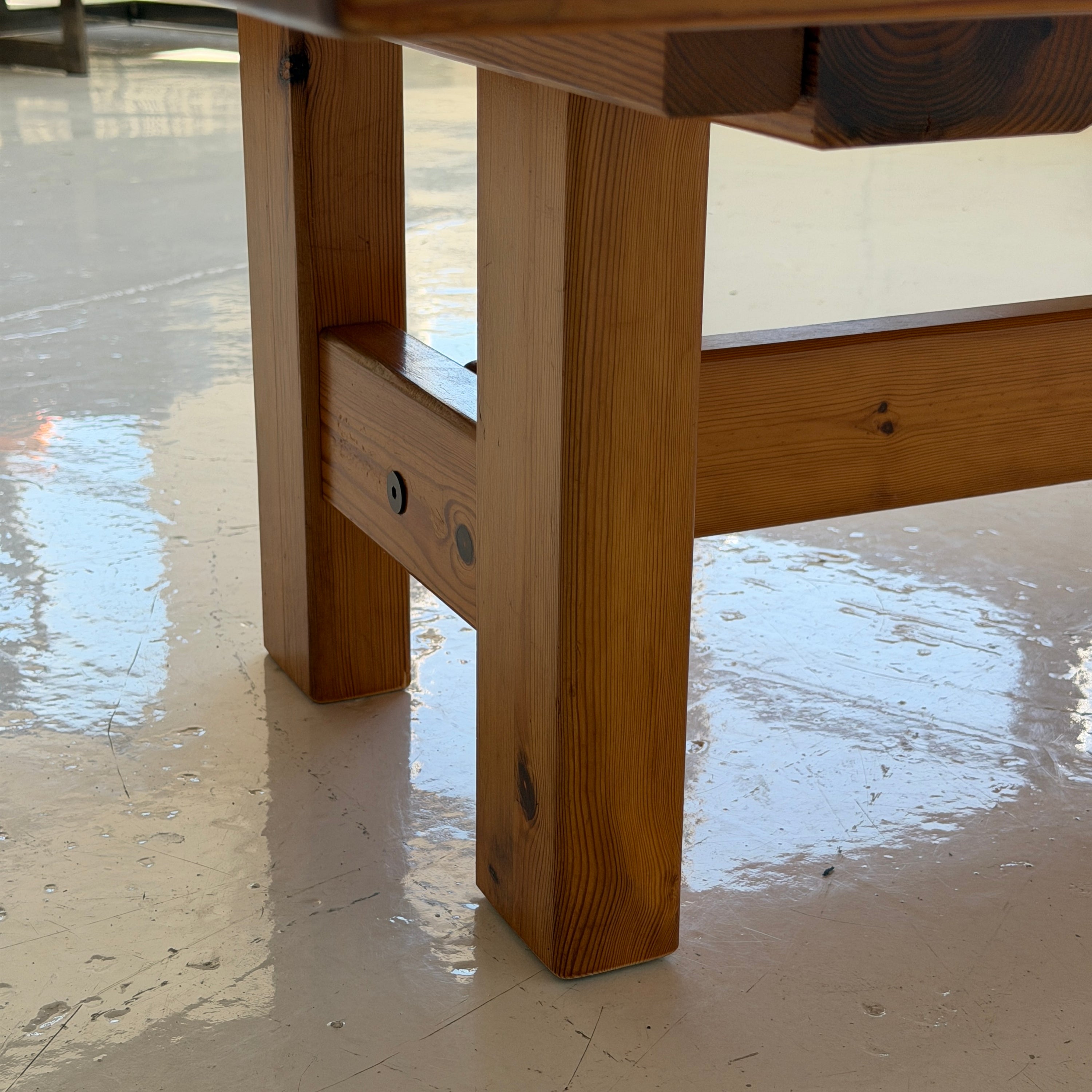 Swedish Chunky Pine Brutalist Coffee Table