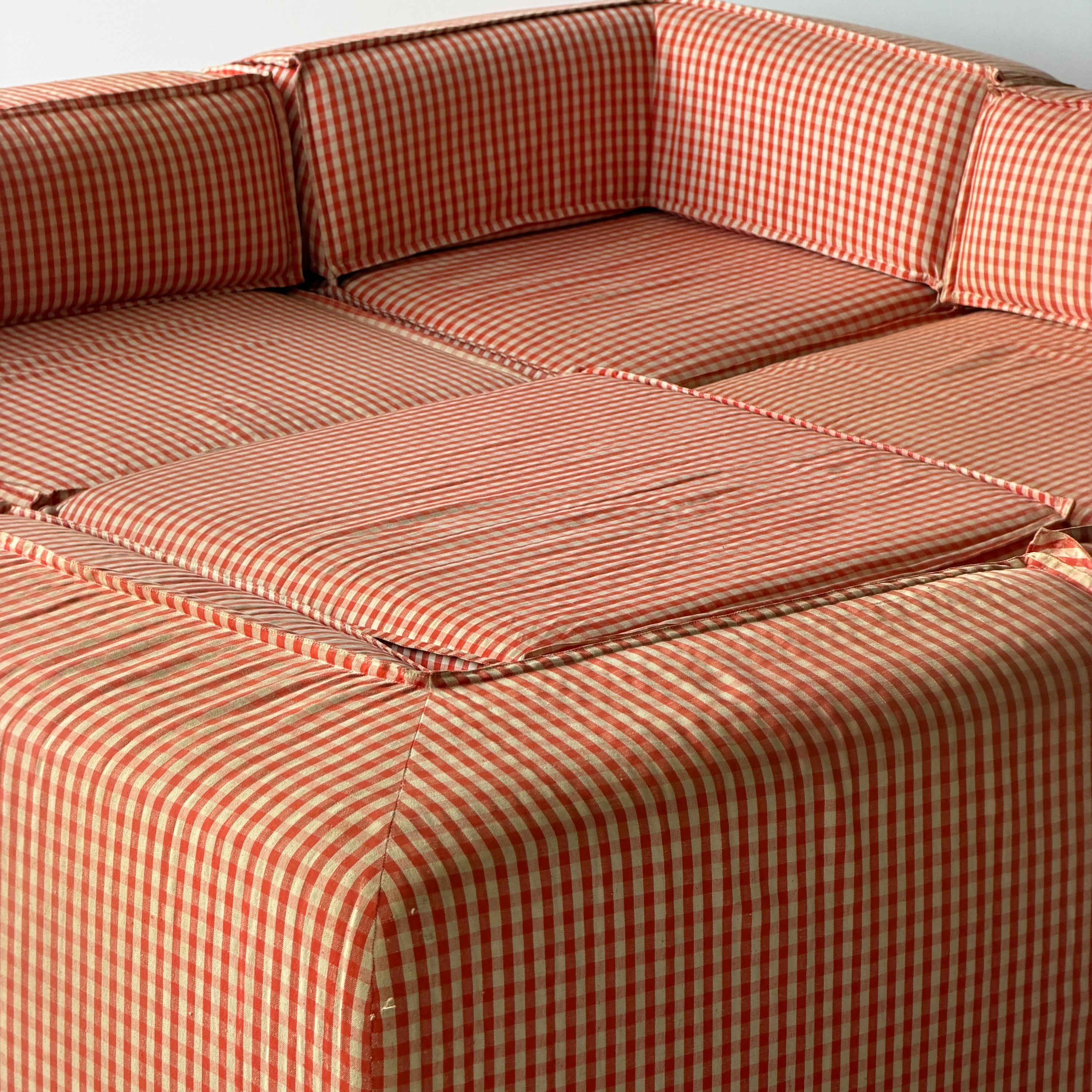 Playpen Sectional by Hans Hopfer for Roche Bobois in Gingham
