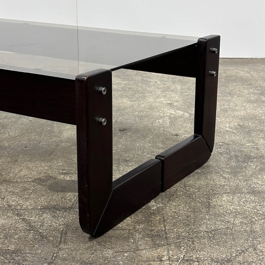 Brazilian Smoked Glass Coffee Table by Percival Lafer
