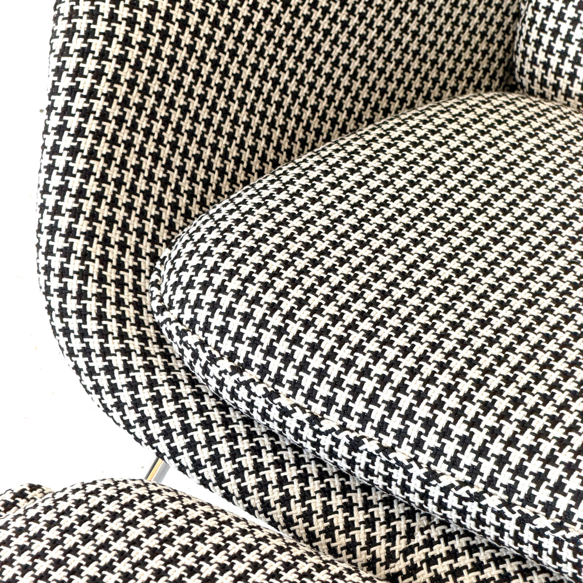 Womb Chair + Ottoman by Eero Saarinen for Knoll in Houdstooth