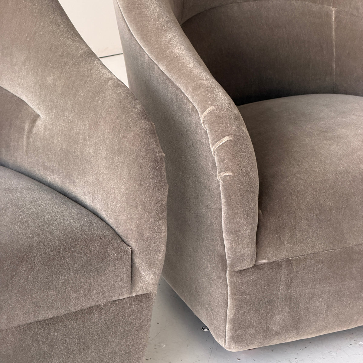 Tight Back Lounge Chair by Ward Bennett for Brickel Associates in Mohair