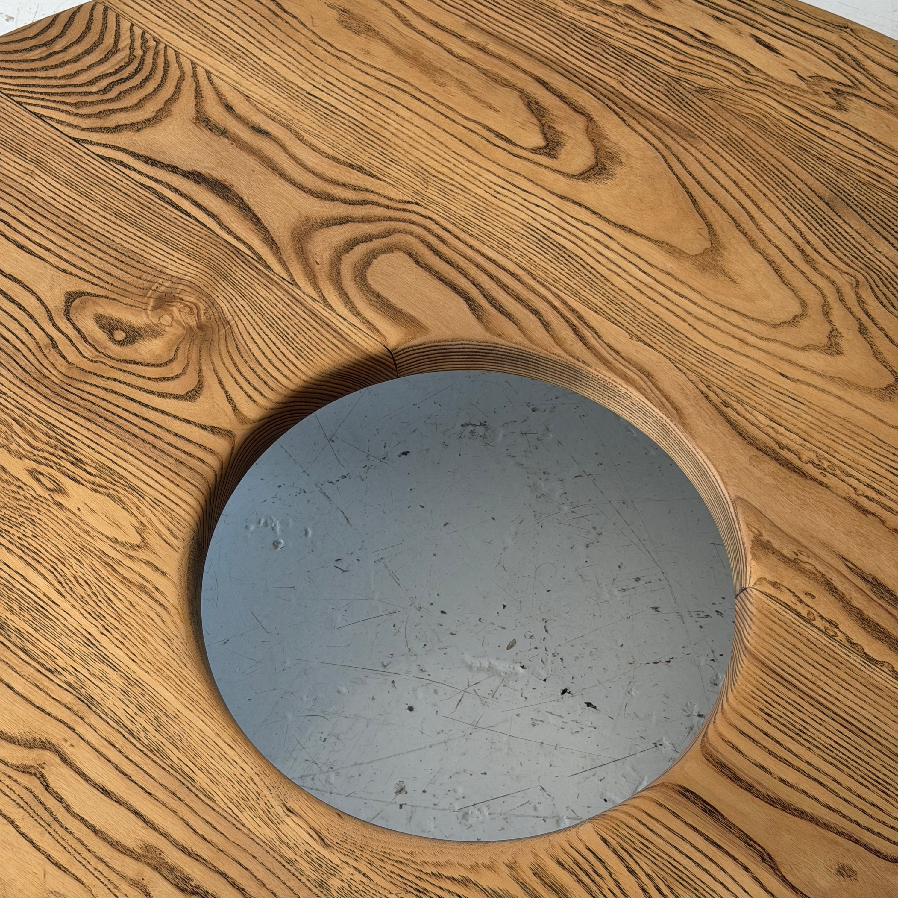 Studio Made Oak Circular Cut Out Coffee Table