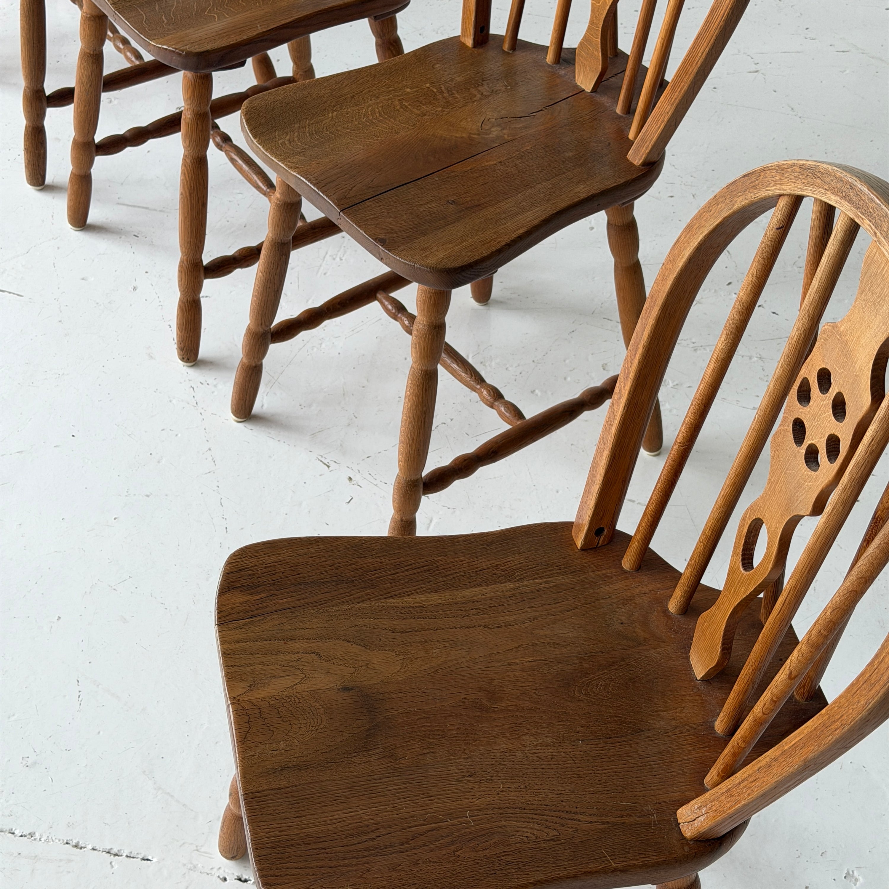Scandinavian Oak Spindle Back Dining Chairs