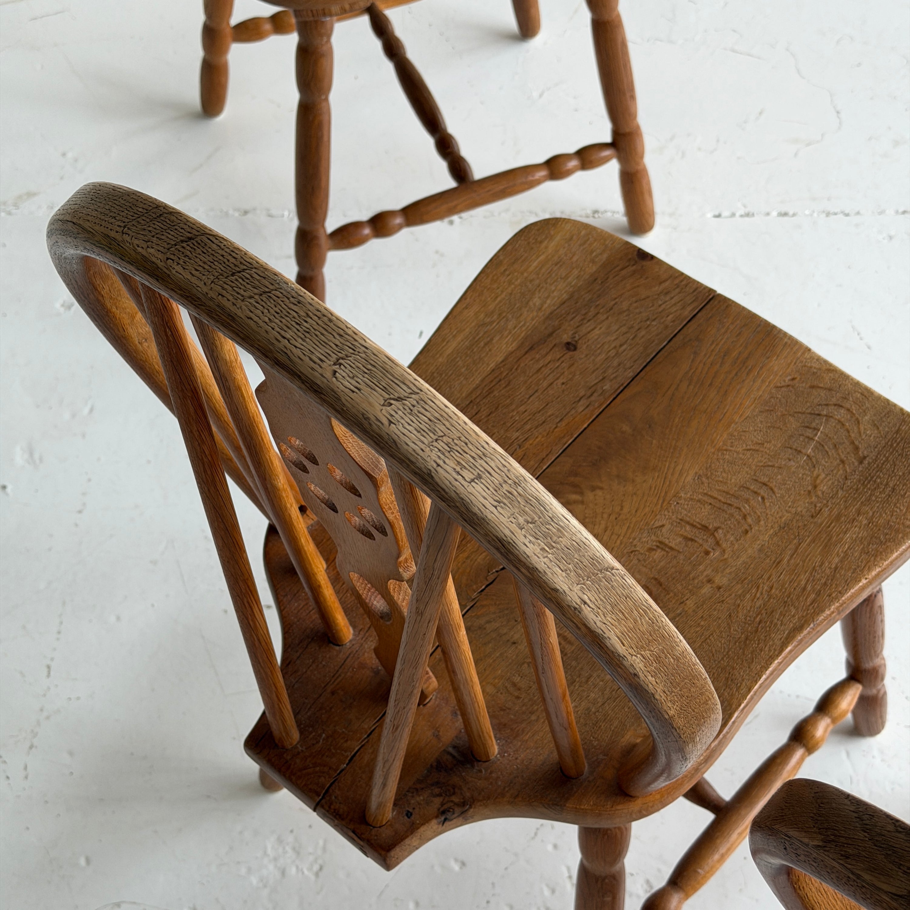 Scandinavian Oak Spindle Back Dining Chairs