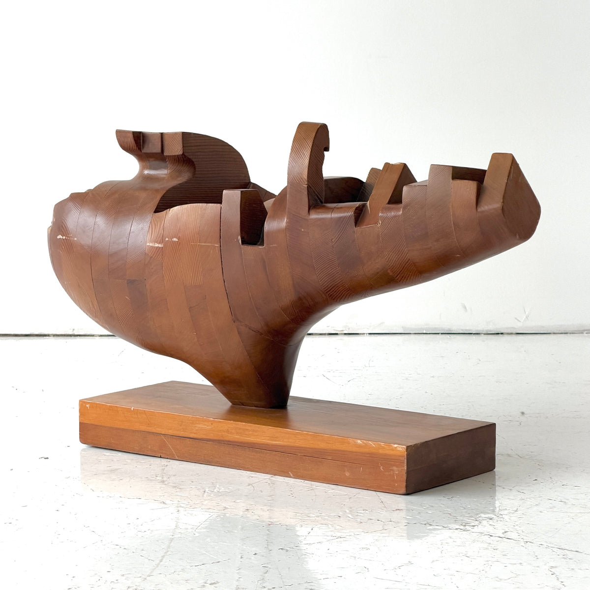 Monumental Sculpted Wooden Freeform Sculpture