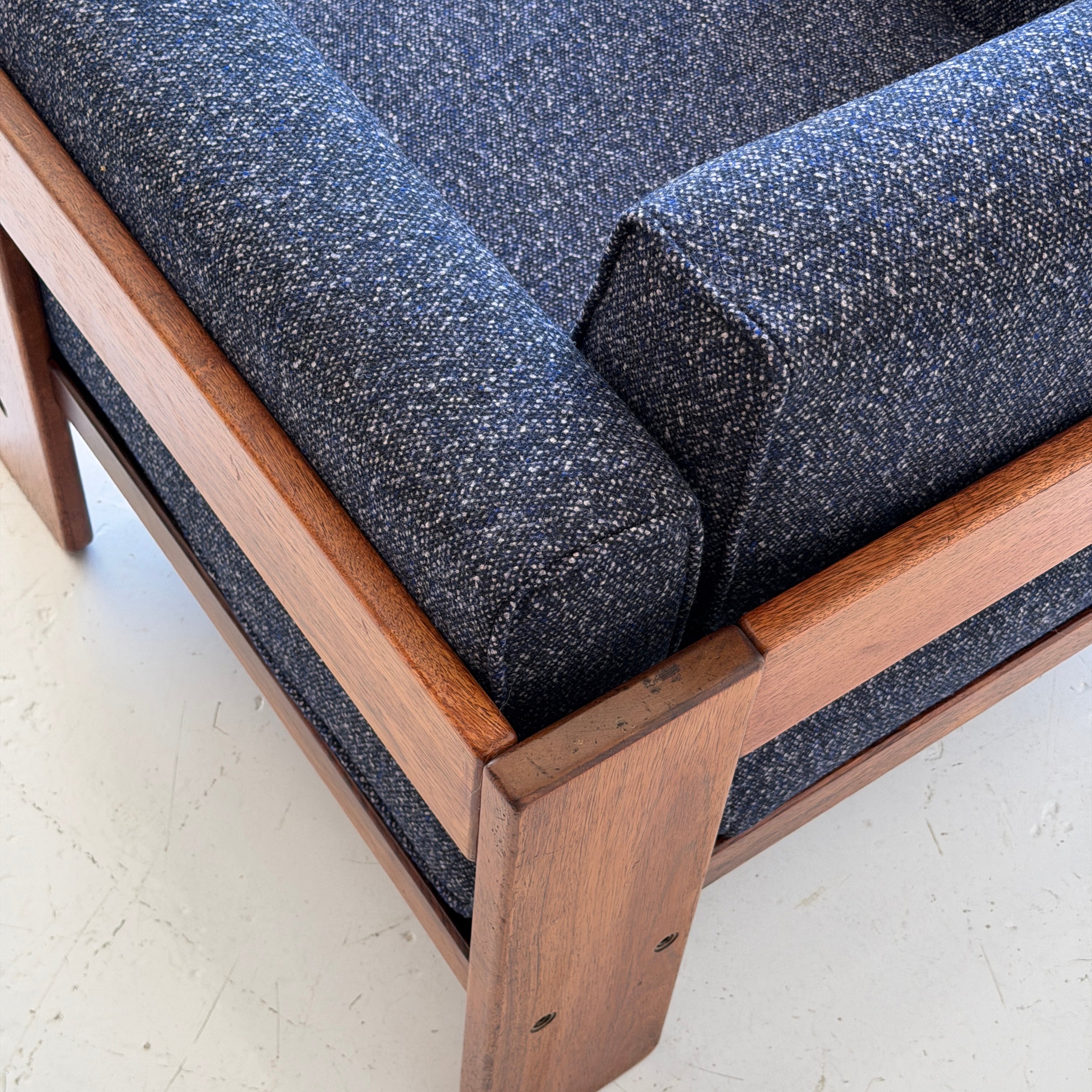 Rosewood Bastiano Chair by Afra + Tobia Scarpa for Gavina in Raf Simons Fabric