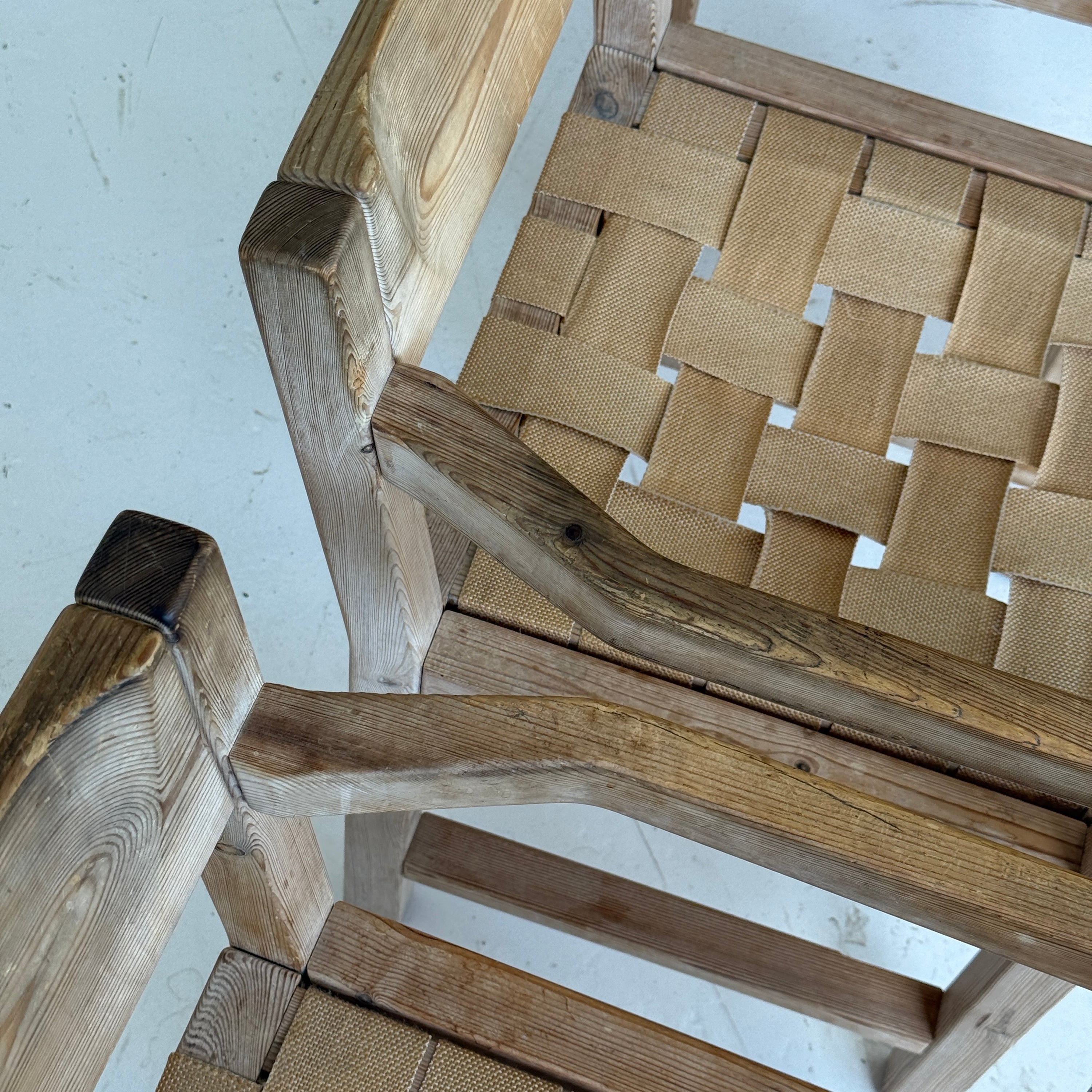 Danish Pine Woven Dining Chairs
