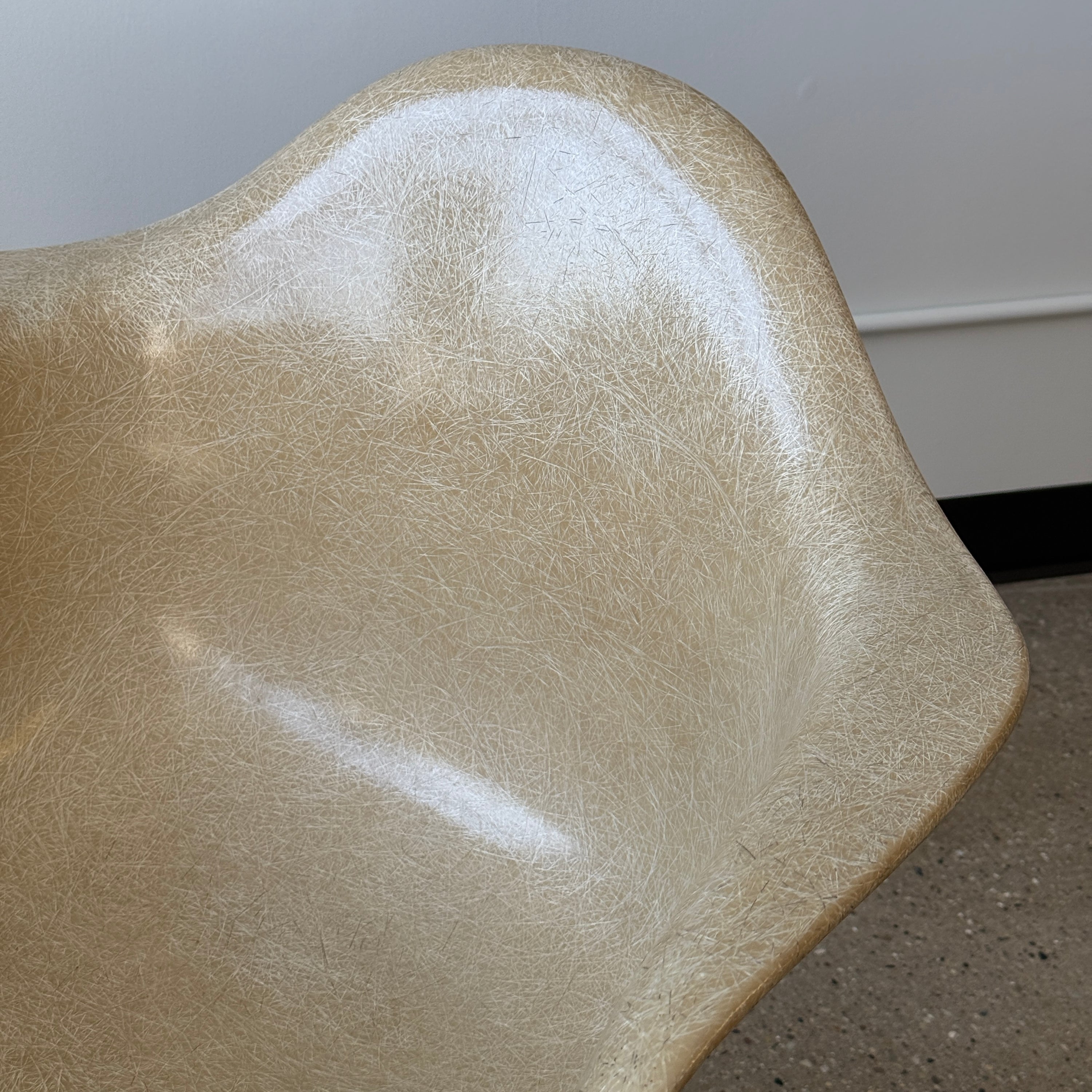 Parchment Fiberglass Shell Chair by Charles + Ray Eames for Herman Miller