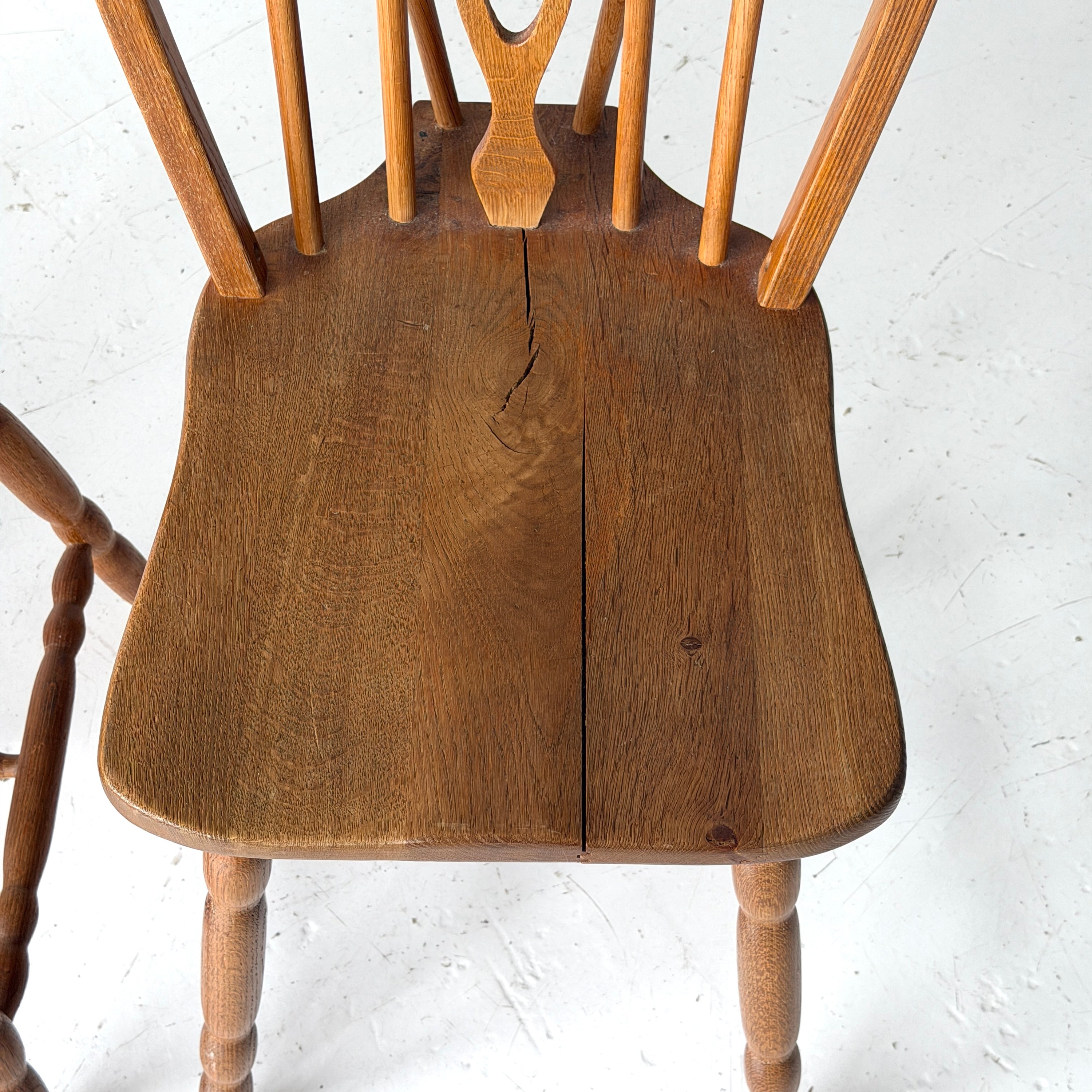 Scandinavian Oak Spindle Back Dining Chairs
