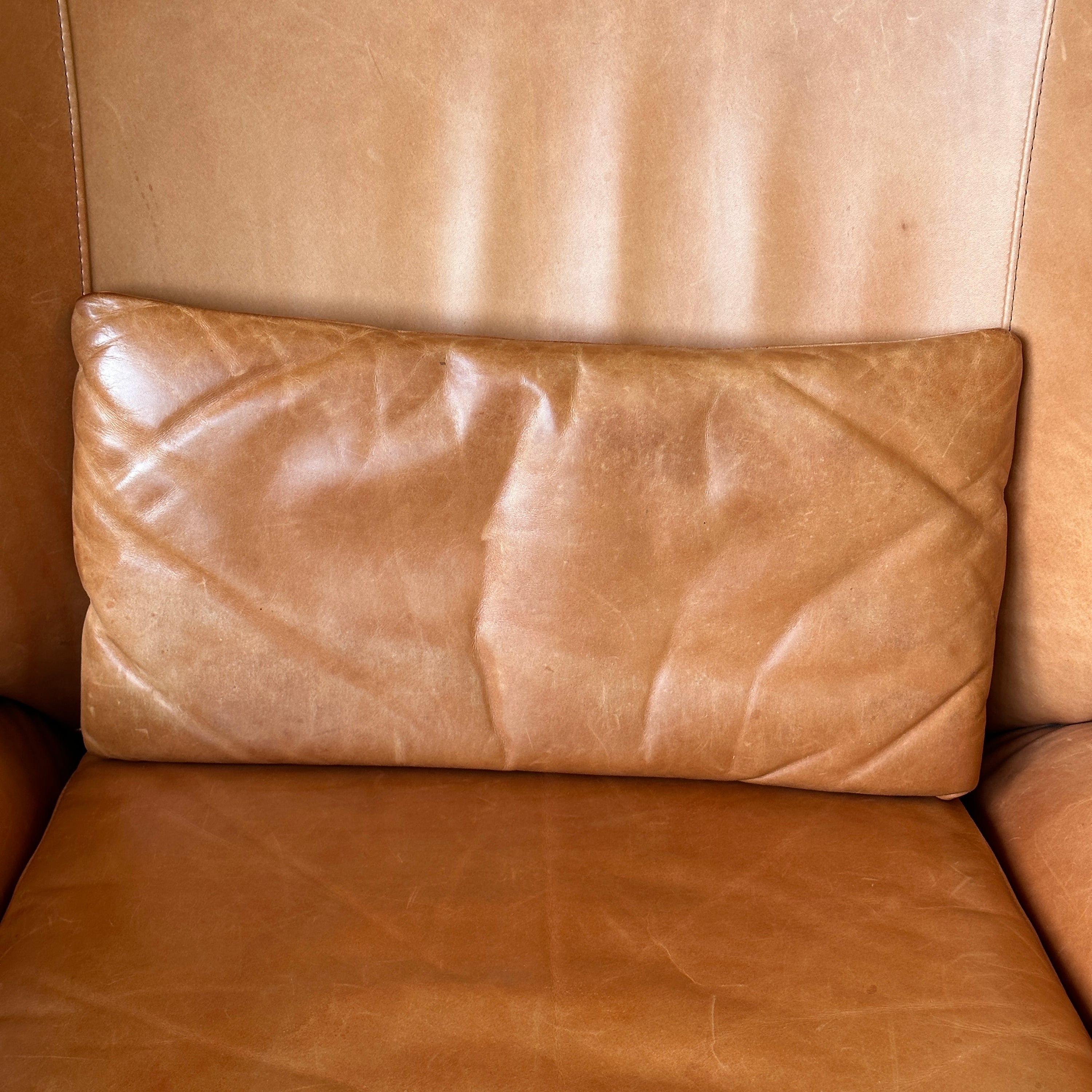 Fiftyish Wingback Leather Chair by Vladimir Kagan for American Leather