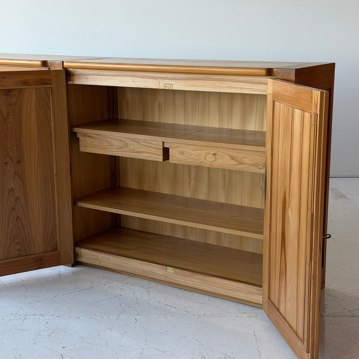 Belgian Monumental Blonde Wood Credenza