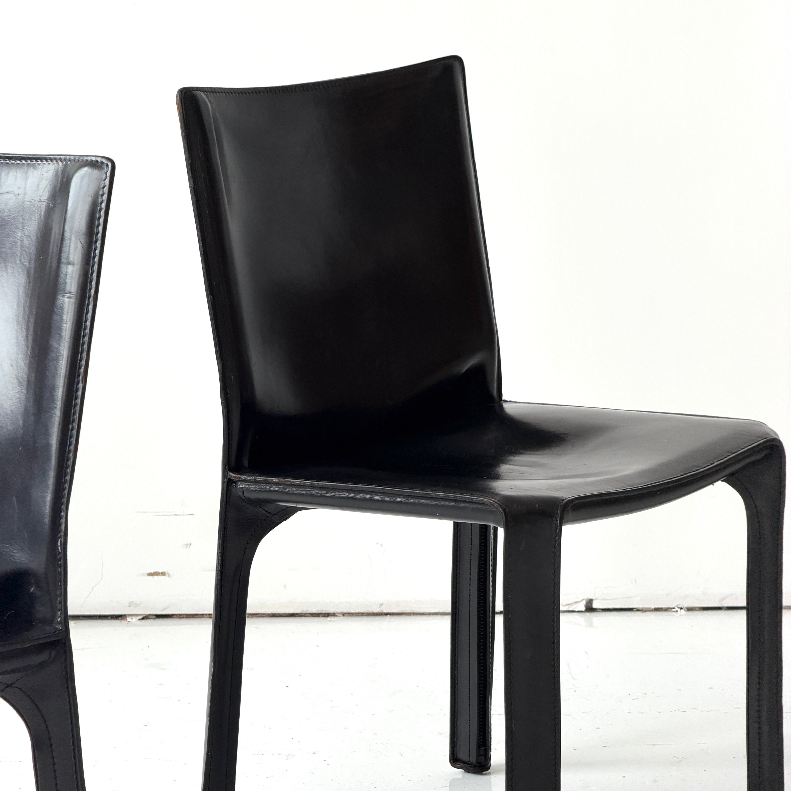 Leather Cab Chairs by Mario Bellini for Cassina