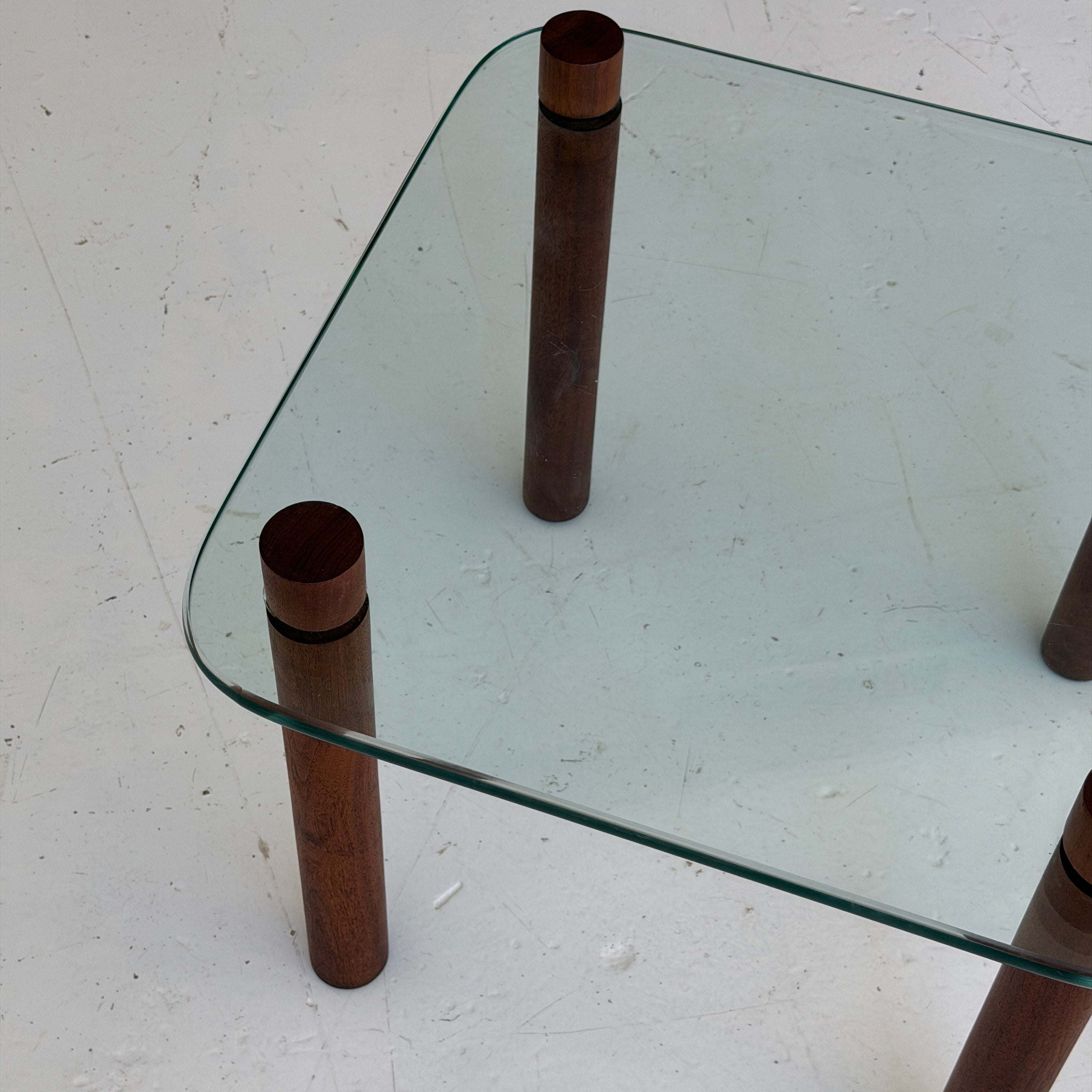 Glass + Walnut Side Table by Adrian Pearsall for Craft Associates