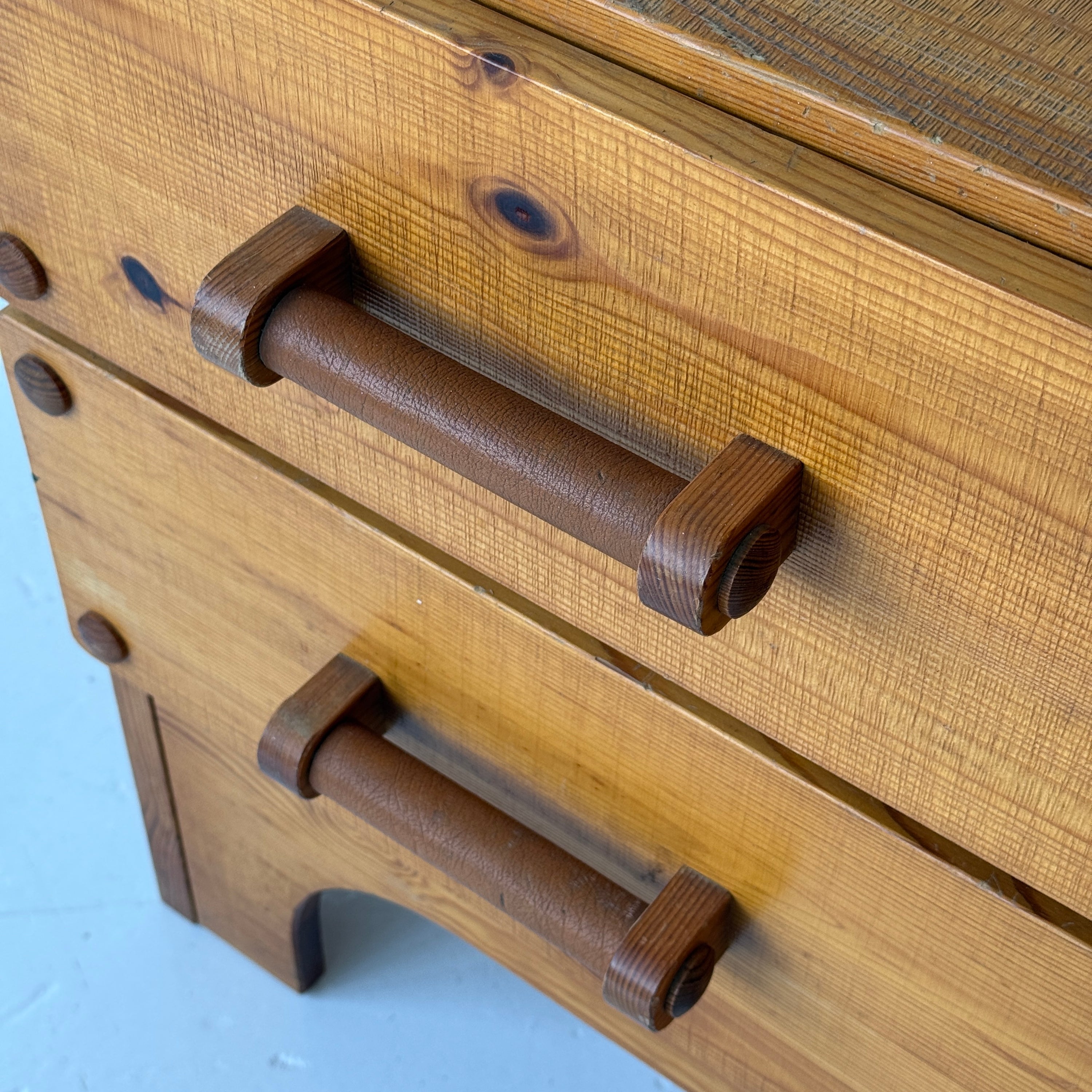 Swedish Pine Dresser w/ Leather Pulls