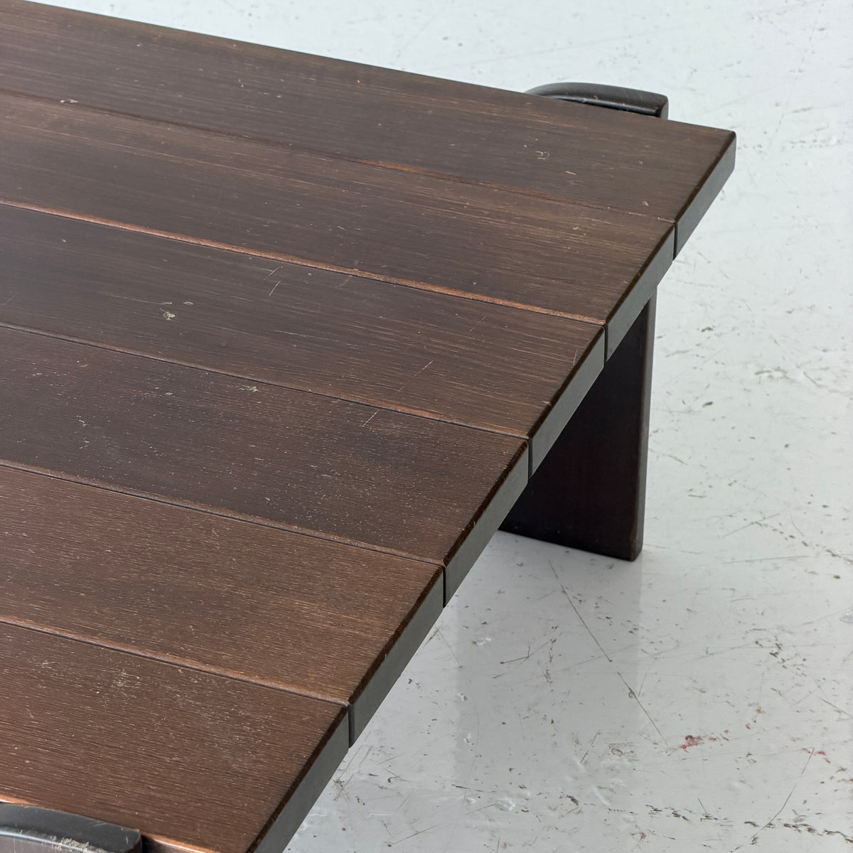 Dutch Brutalist Dark Wood Coffee Table