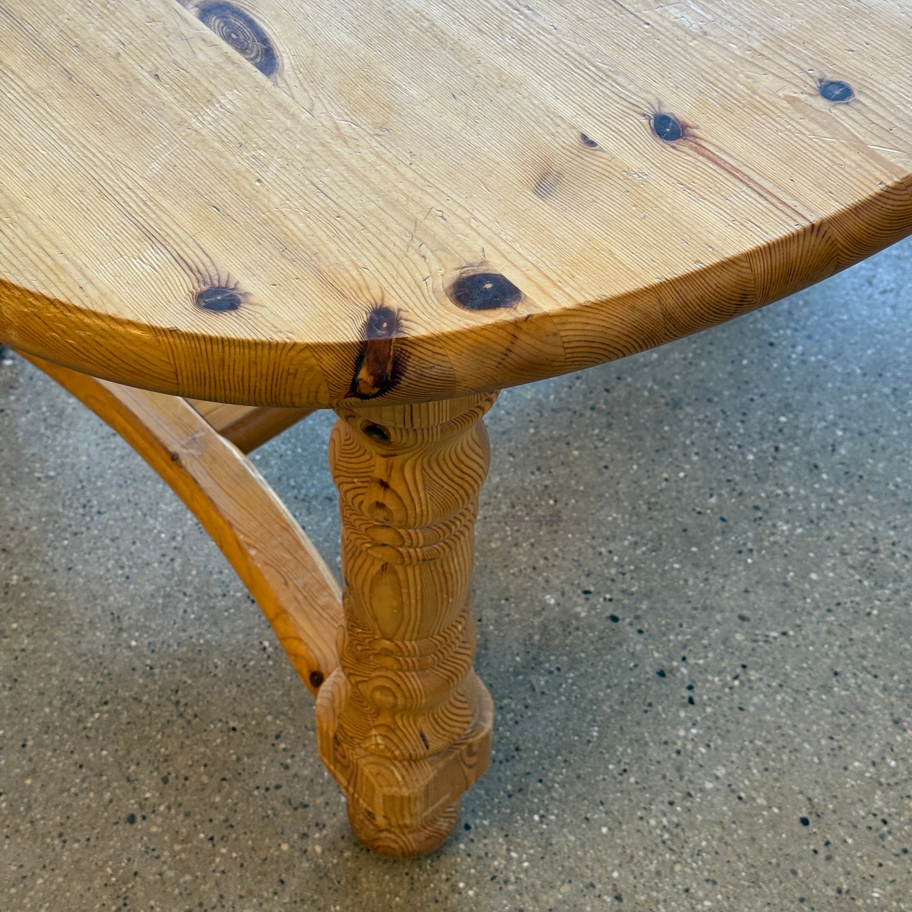 Carved Daumiller Style Pine Extendable Dining Table