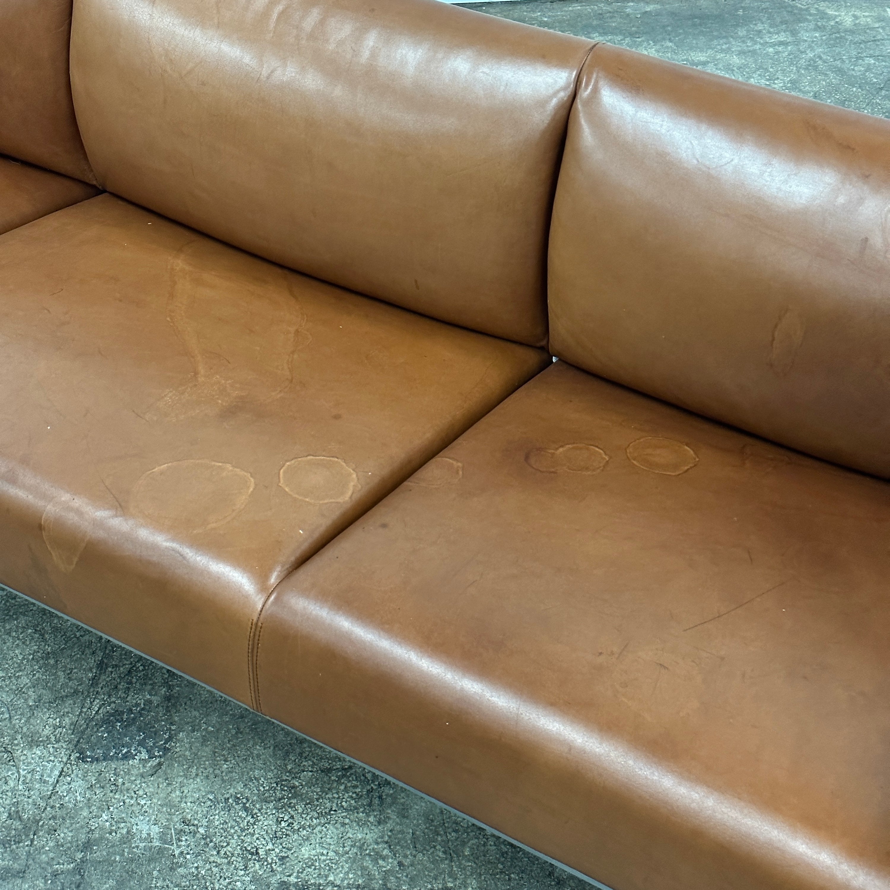 Brown Leather Asienta Sofa by Wilkhahn